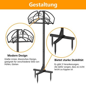 Lollanda Gartenschlauchhalter Freistehender, Metall Gartenschlauch Halterung Schlauchhalterung, (1-tlg., Schlauchständer mit Ablagefach, Schlauchhalter für Garten)