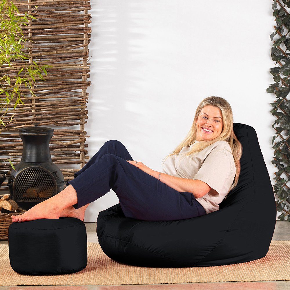 mit „Recliner“ Outdoor Sitzsack Sitzpouf Veeva schwarz Sitzsack