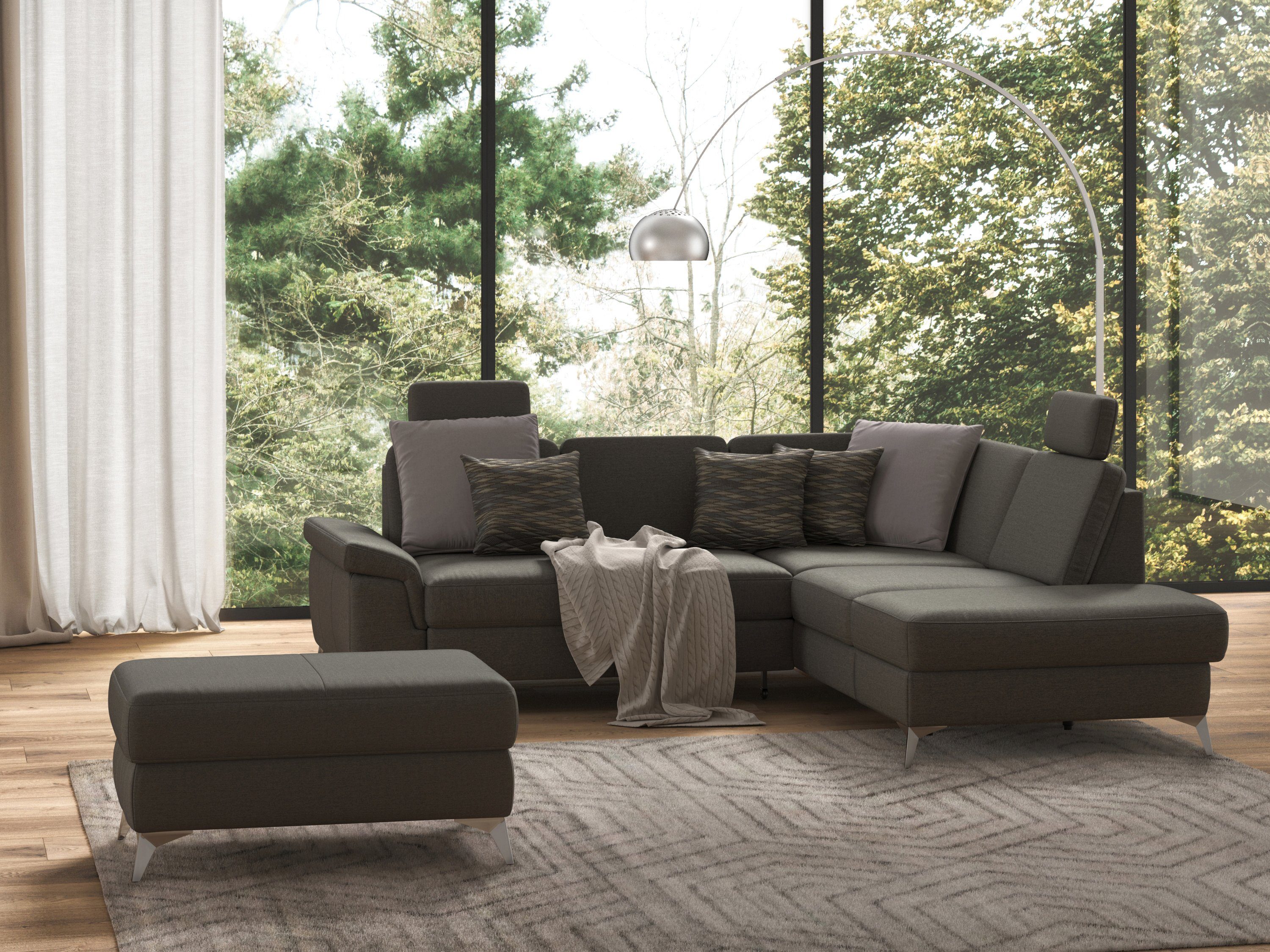 sit&more Ecksofa Padua L-Form, inklusive Sitztiefenverstellung, Armteilfunktion und Federkern