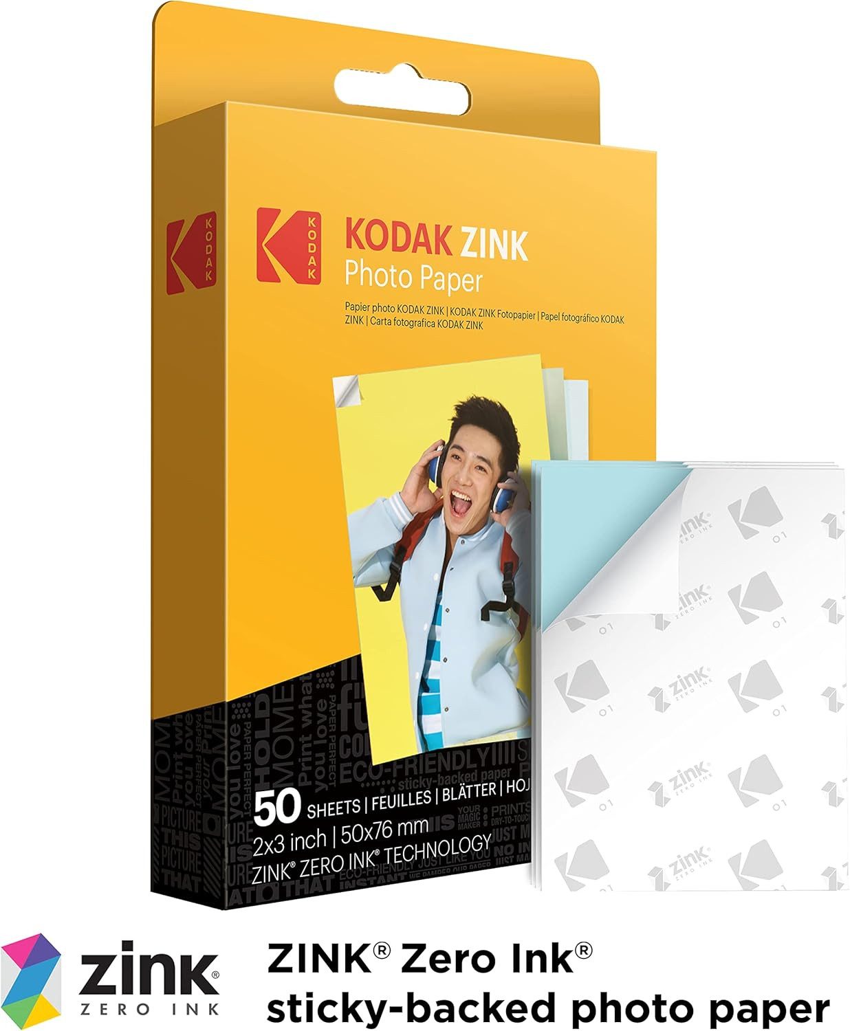 Kodak Fotopapier Kodak Zink 2X3 Fotopapier 50 Blatt komp. Kodak Smile,Step, Printomatic