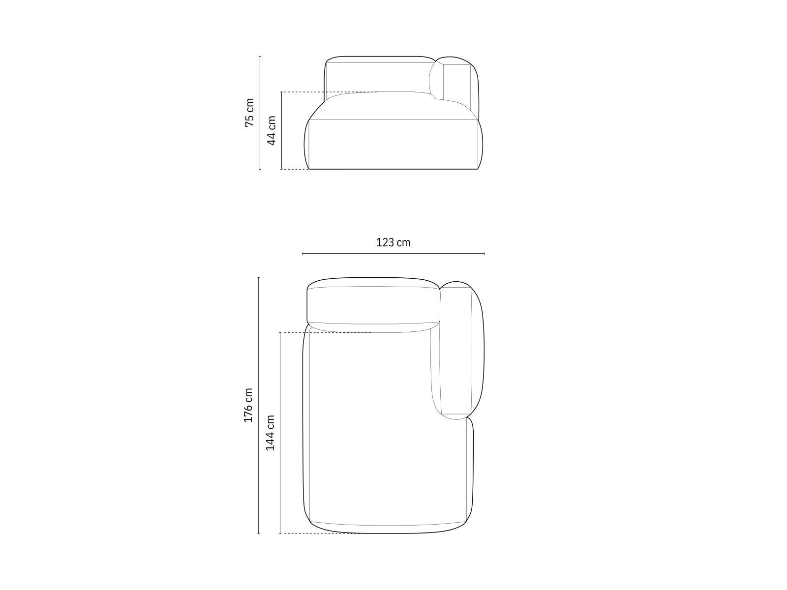 Micadoni Recamiere Martina, Chaise Longue 1-Sitzer Modul