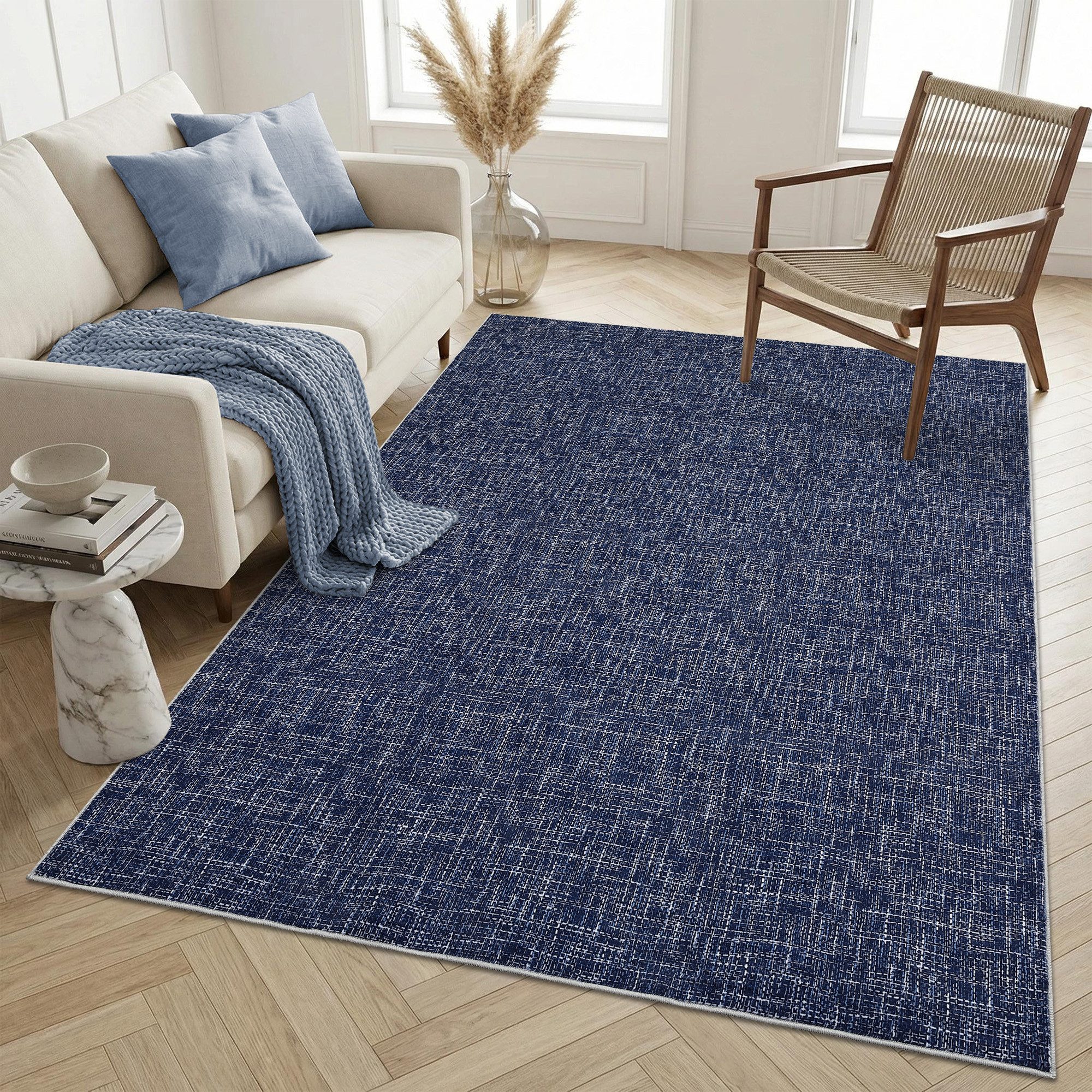 GarveeMore Veloursteppich Designteppich ultra-dünner Teppich, Maschinenwaschbar 160 x 230 cm, Rutschfest & pflegeleicht – Faltbar, niedriger Flor, schmutzabweisend