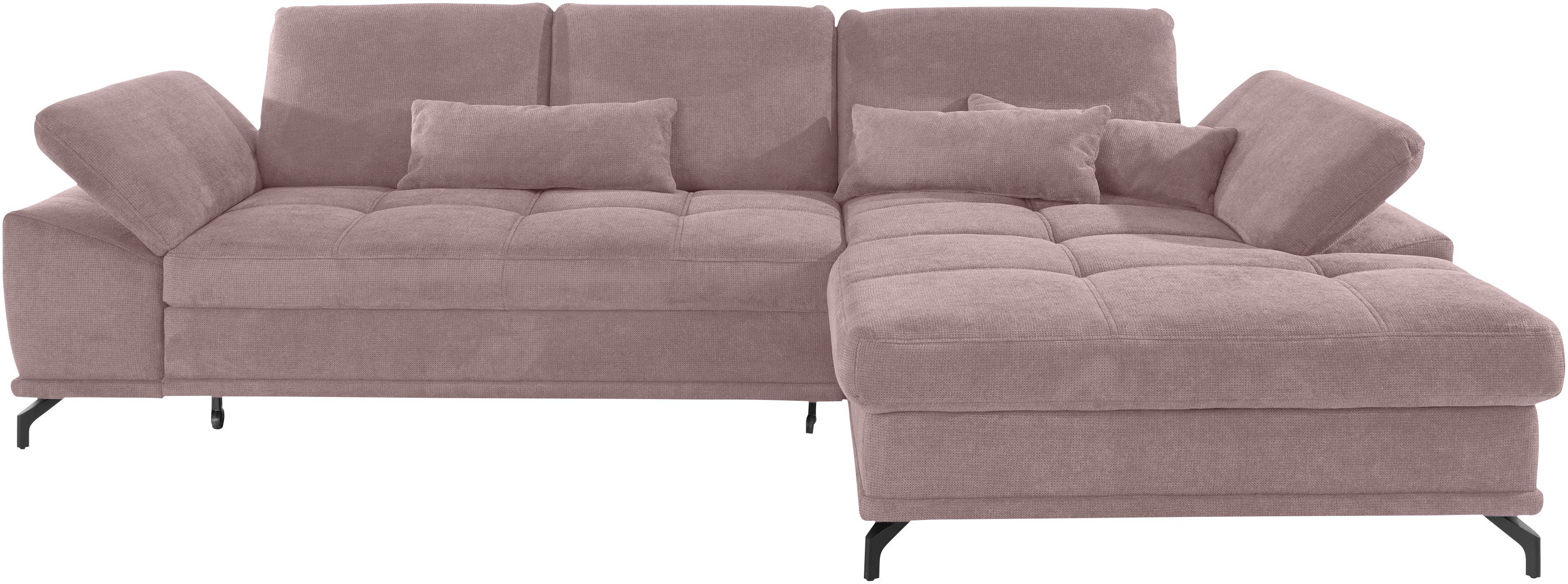 OTTO home Ecksofa Costello L-Form, B: 301cm, Sitztiefen & Armteilverstellung, Federkern, 3 Nierenkissen, mit Schlaffunktion & Bettkasten