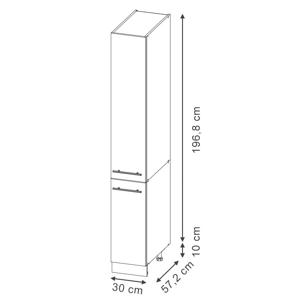 Vicco Hochschrank Fame-Line, Anthrazit Hochglanz/Anthrazit, 30 cm (1-St)