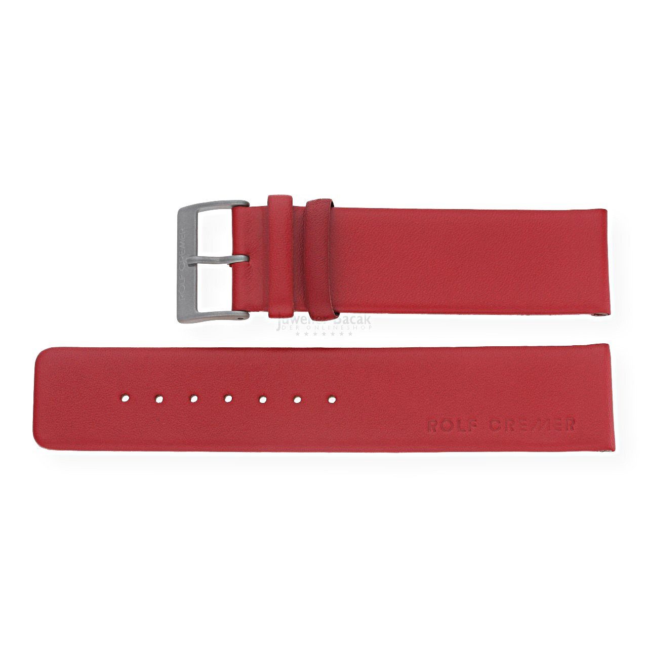 Rolf Cremer Uhrenarmband Rolf Cremer Uhrenband LB010 Rot, Leder, Titan, 22 mm