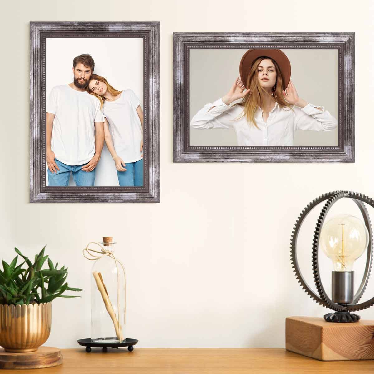 PHOTOLINI Bilderrahmen 2er Set Massivholz-Rahmen im günstig online kaufen