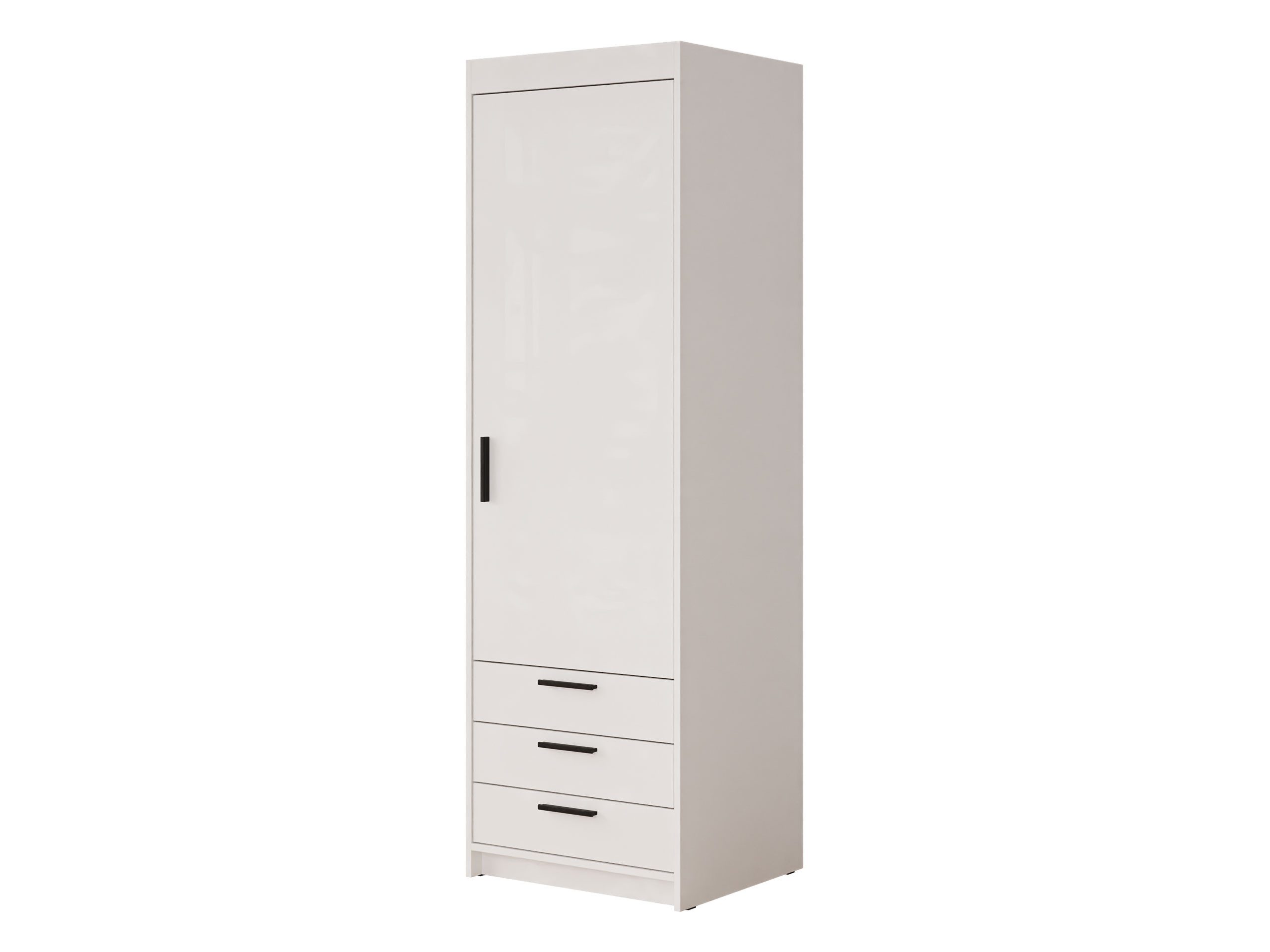 MIRJAN24 Kleiderschrank Elena 1D3S (mit Drehtür und drei Schubladen) 60x53x191 cm