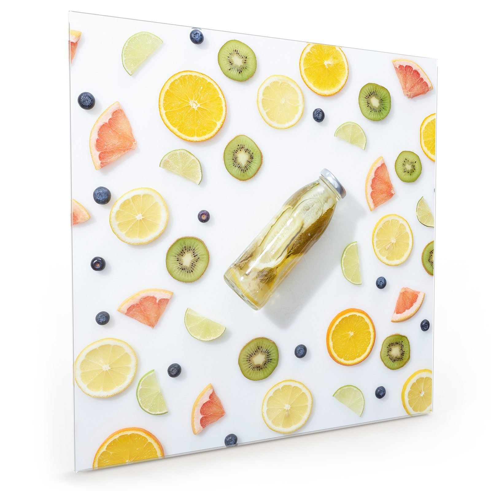 Primedeco Küchenrückwand Küchenrückwand Spritzschutz Glas mit Motiv Muster aus Früchten