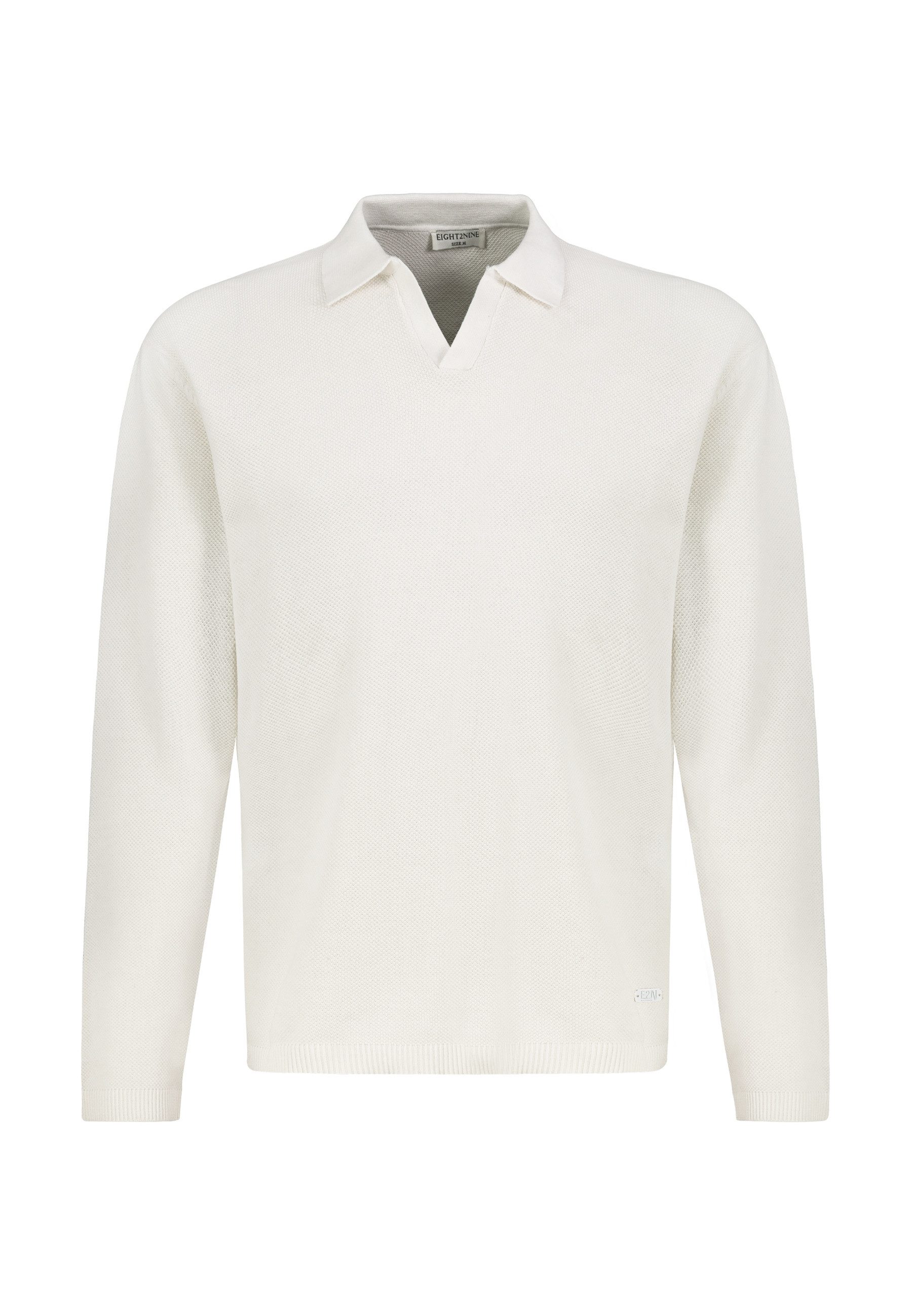 Eight2Nine Longsleeve Herren Langarmshirt relaxed fit offener Polokragen günstig online kaufen