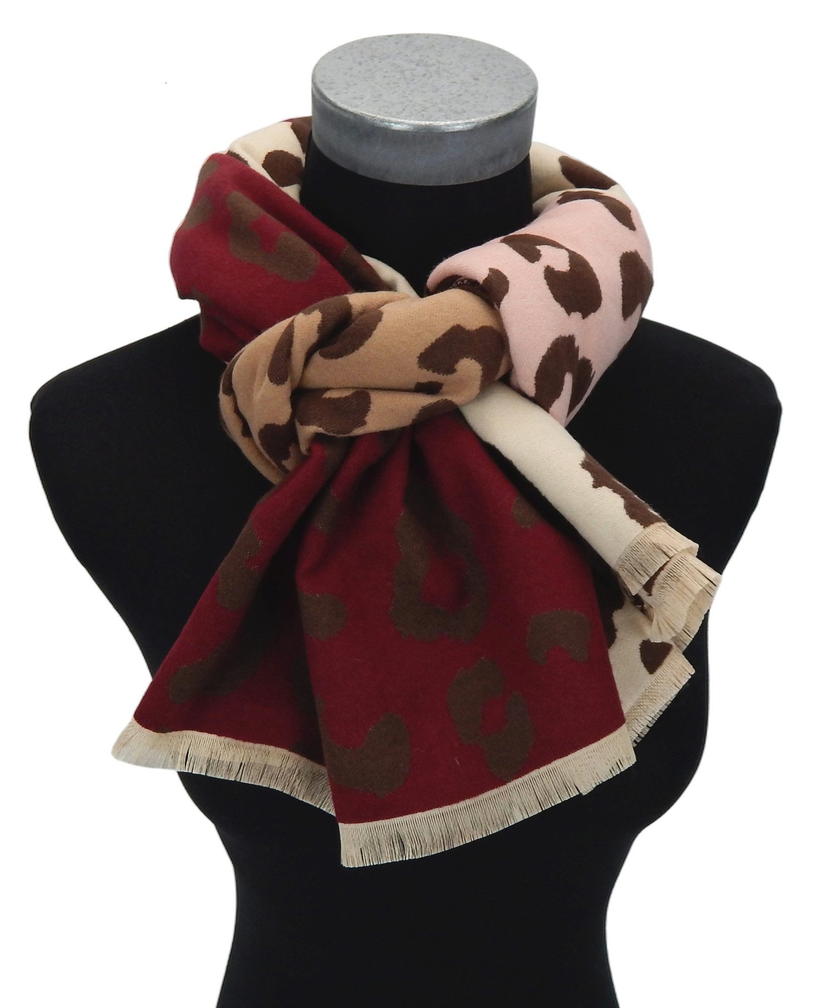 Ella Jonte Modeschal, Burgund Beige Braun günstig online kaufen