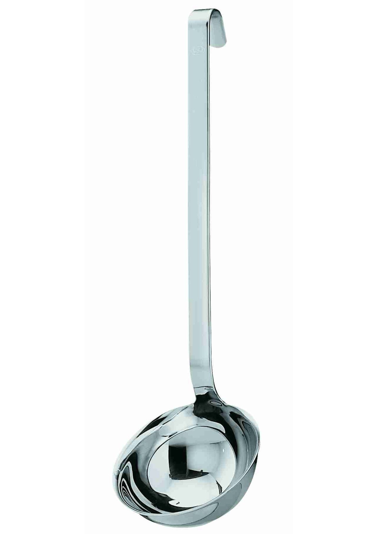 RÖSLE Schöpflöffel, Schöpfkelle mit Hakengriff, Edelstahl 18/10, spülmaschinengeeignet