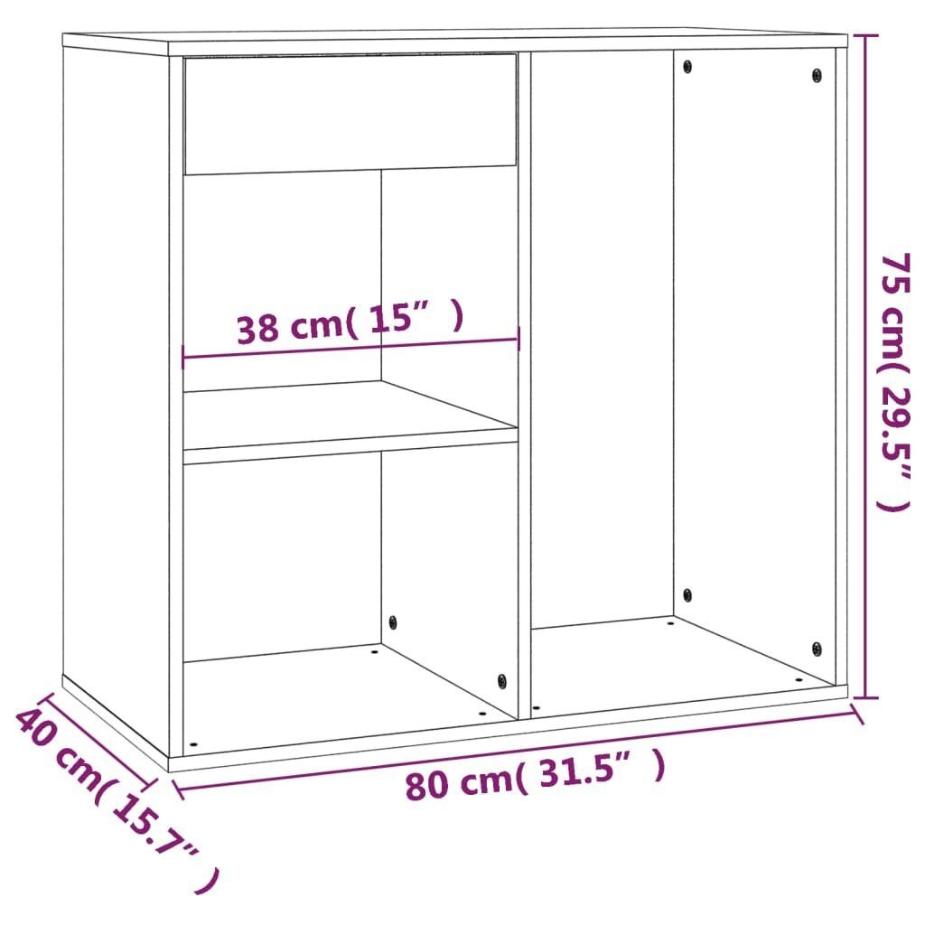 Weiß (1-St) Fächerschrank Kosmetikschrank cm 80x40x75 Holzwerkstoff vidaXL