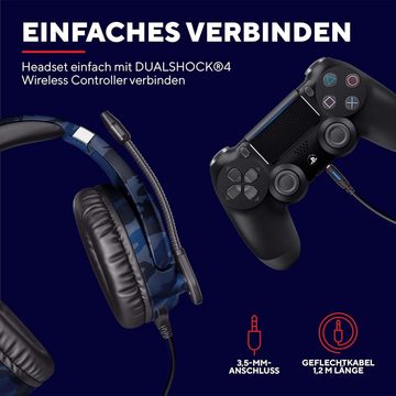 Trust Gaming Gaming-Headset (Gaming-Headset mit Mikrofon, Mit Kabel, Headset mit Klappbarem Mikrofon und Einstellbarem Kopfbügel, 3.5mm)