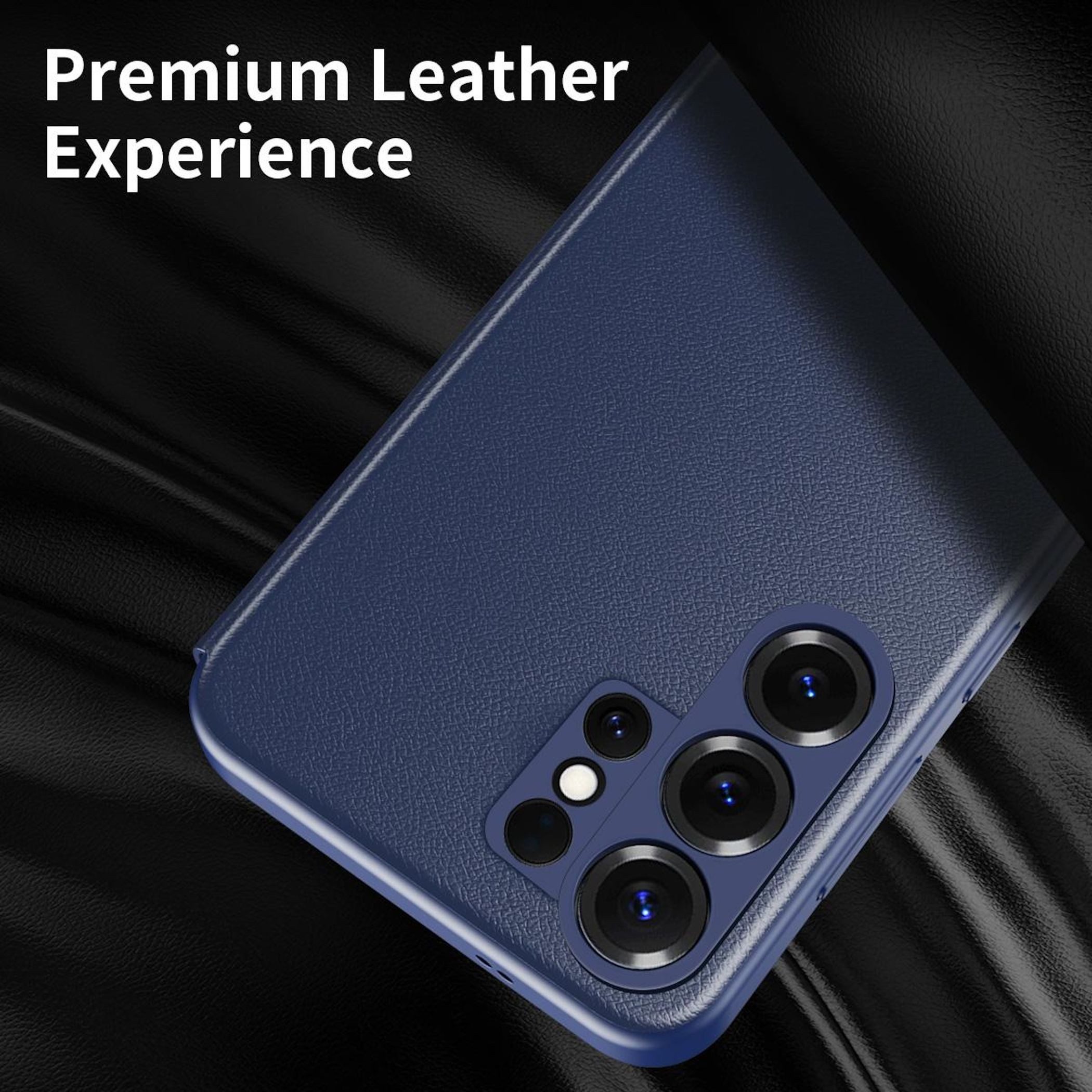 Wigento Handyhülle Für Samsung Galaxy S26 Ultra 5G Smart View Kunstleder Hülle Blau, Smart View Fenster, Rundumschutz