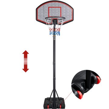 Yaheetech Basketballständer, Basketballkorb verstellbar Korbhöhe 304-353 cm