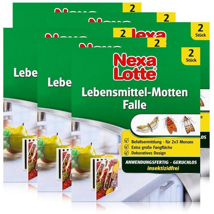 Nexa Lotte Insektenfalle Nexa Lotte Lebensmittel-Motten Falle 2 Stück - insektizidfrei (6er Pac