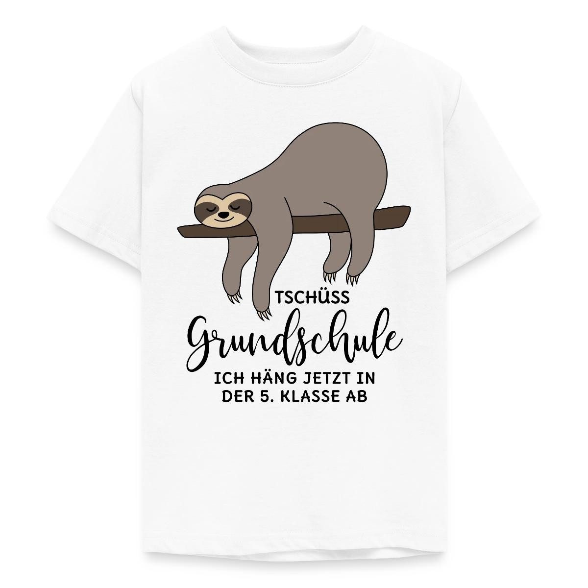 T-Shirt Abschluss Tschüss Grundschule 5. Klasse Faultier Teenager T-Shirt