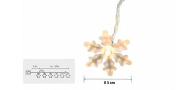 Hellum Lichterkette LED-Lichterkette Schneeflocken 10 BS warmweiß, innen