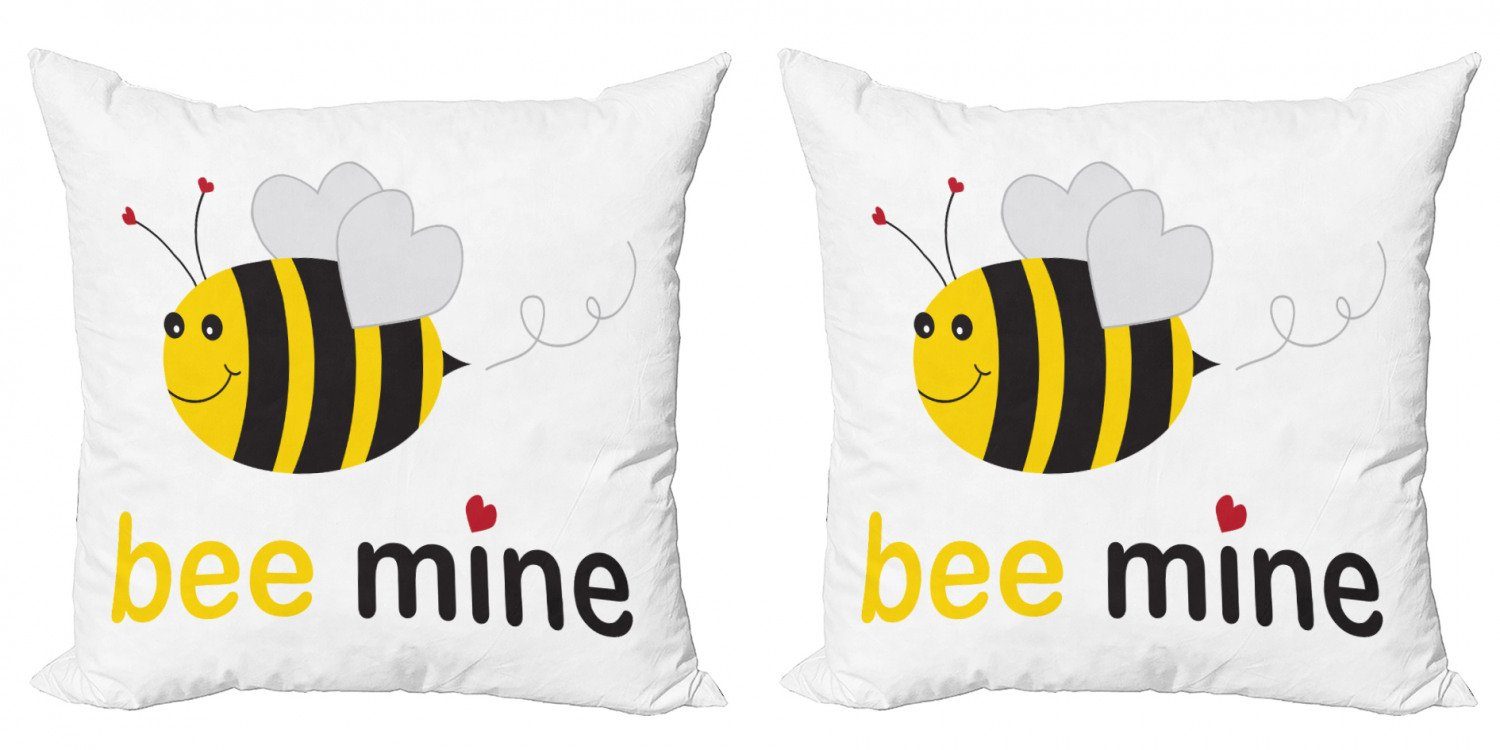 Kissenbezüge Modern Accent Doppelseitiger Digitaldruck, Abakuhaus (2 Stück), Honey Bee Bee Mine Romantischer Cartoon