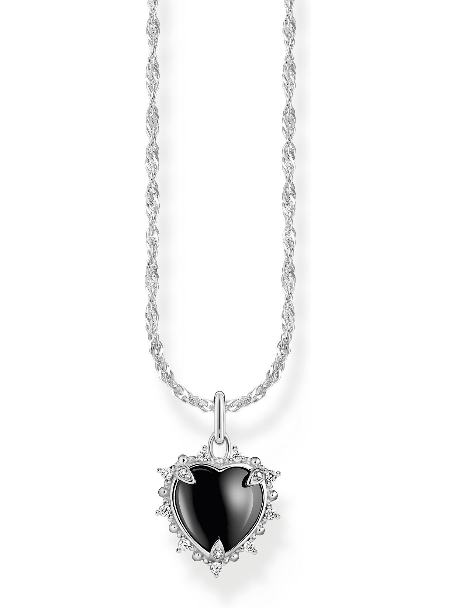 Silberkette Thomas Sabo Damen-Kette 925er Silber Zirkonia Herz