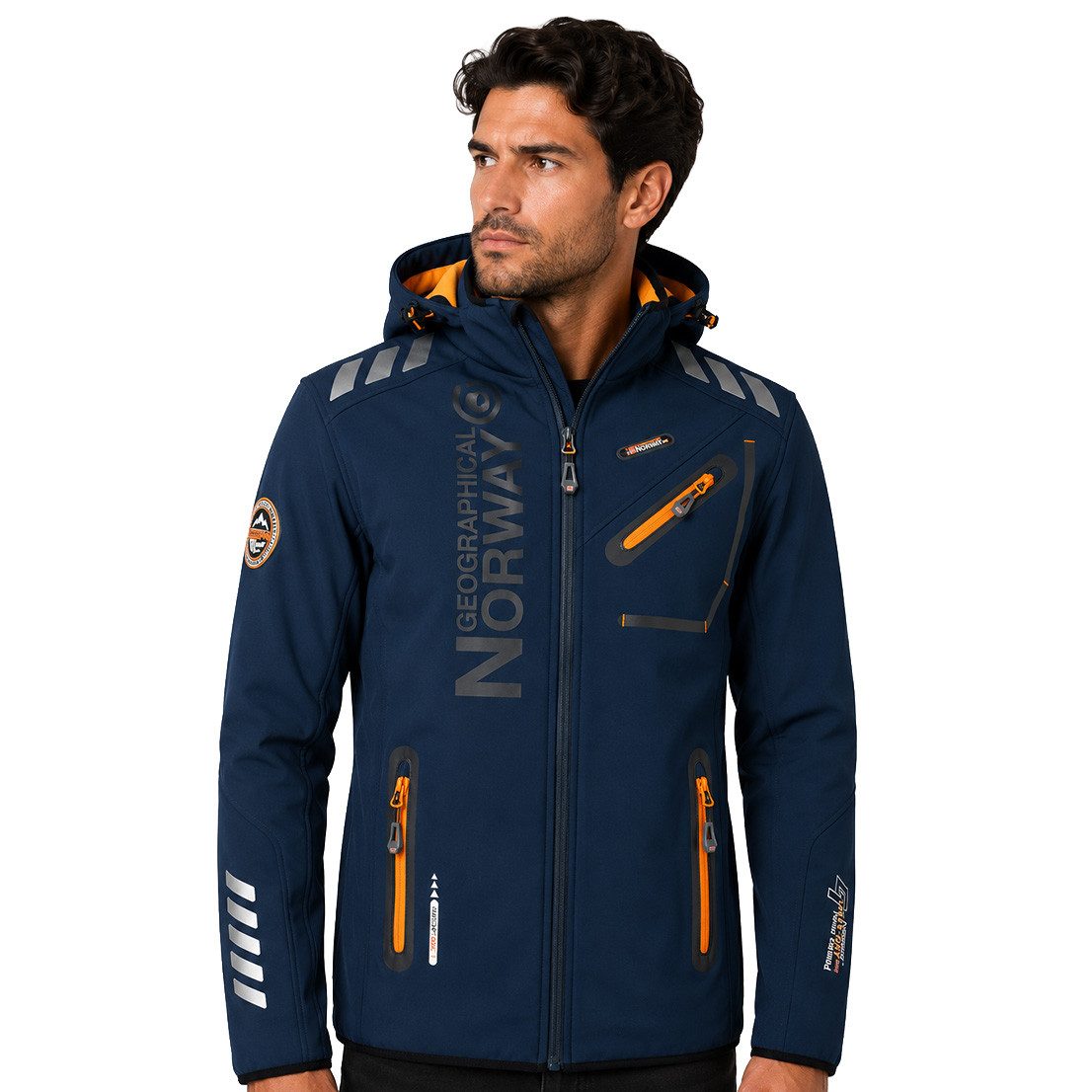 Geographical Norway Softshelljacke Softshelljacke Herren mit abnehmbarer Kapuze, (Packung, 1-St) Übergangsjacke S–7XL