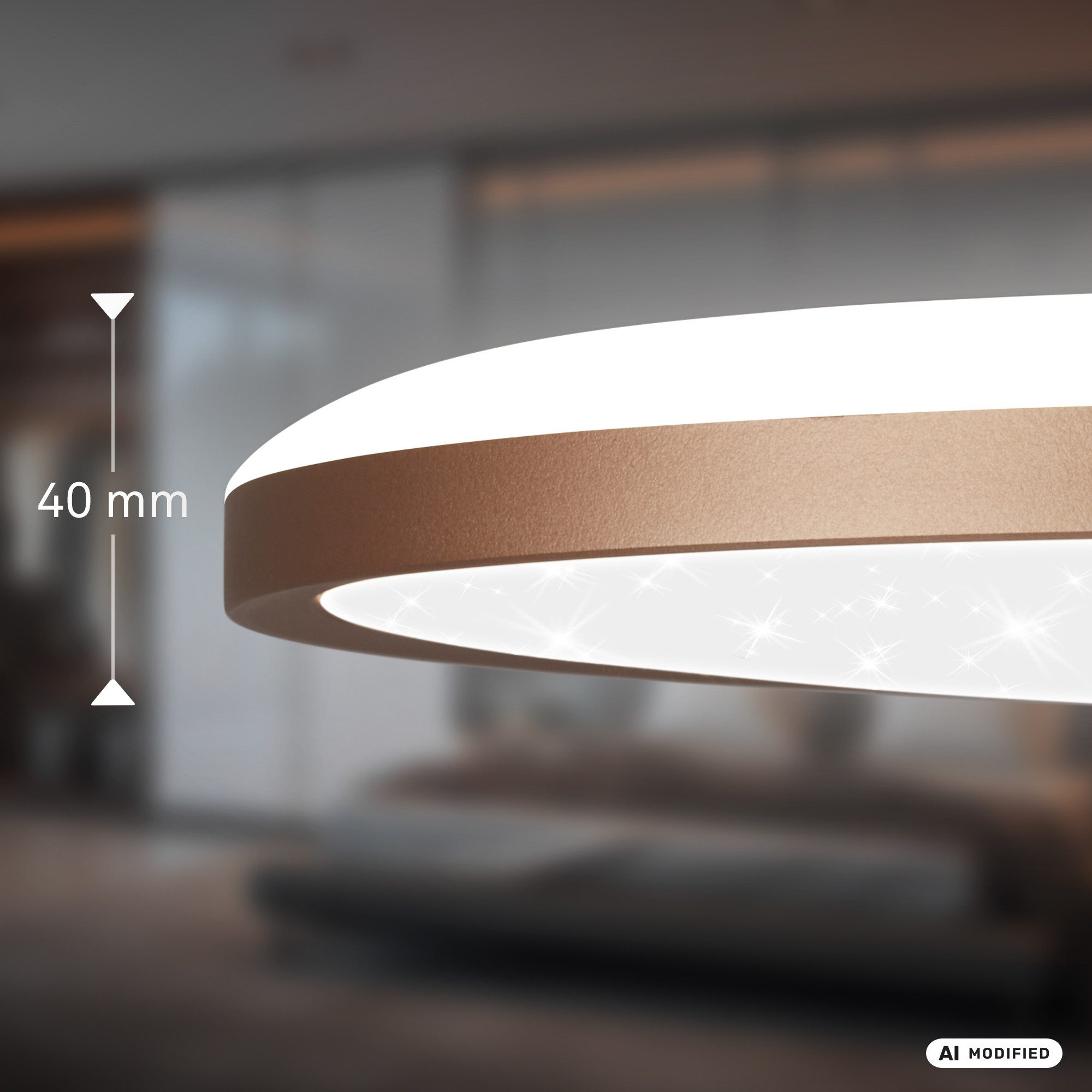 Briloner Leuchten LED Deckenleuchte LED Deckenlampe Sternenhimmel Indirektes Licht CCT/ON-OFF, Standard, LED fest integriert, 4000K, CCT-Lichtfarbe wählbar, 29,3x4 cm, Wohnzimmer, Schlafzimmer, Flur, Büro