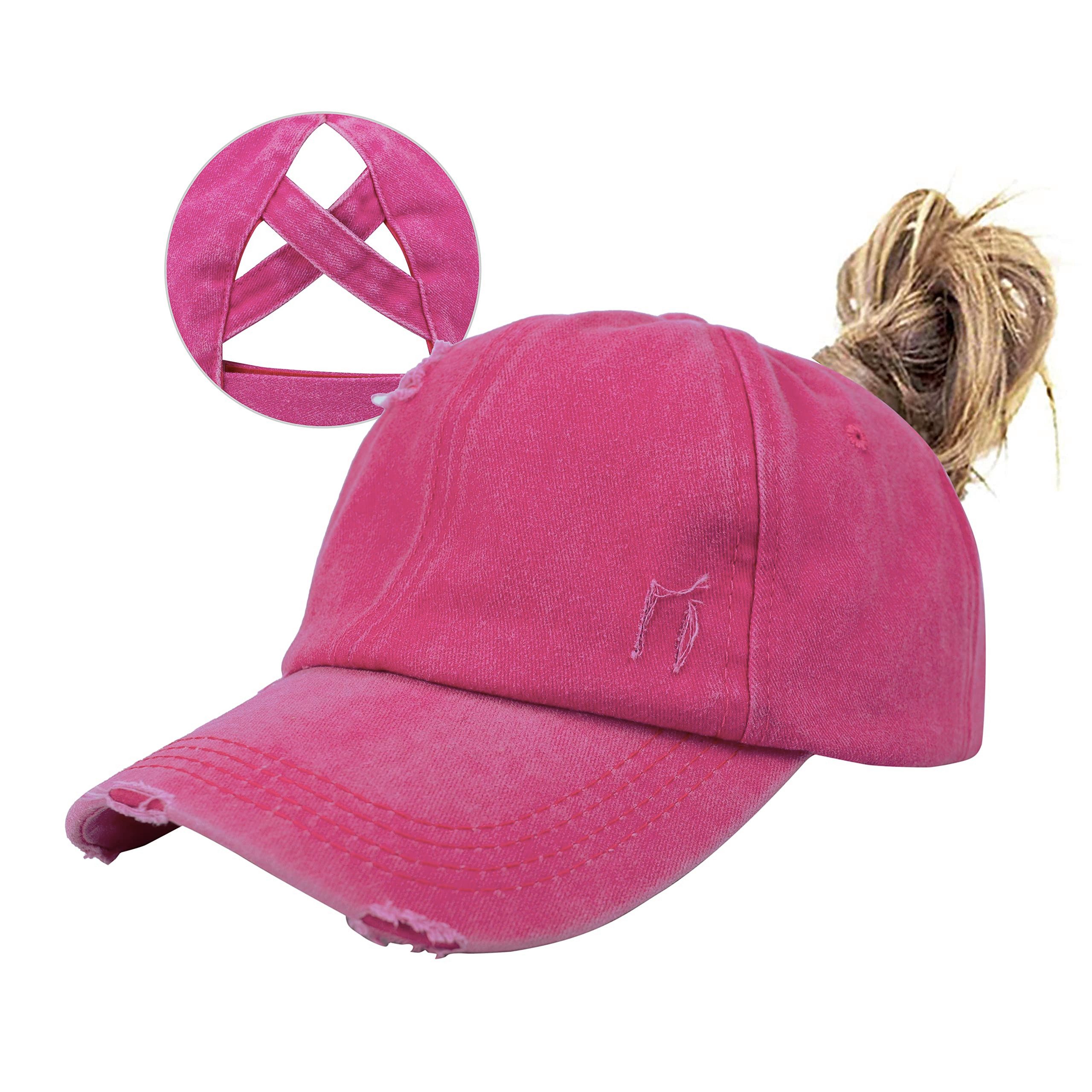 Zaewry Baseball Cap Pferdeschwanz Baseballkappe Damen Sommer Einstellbare Schnell trocknende Atmungsaktiv Baseballmütze Unisex Criss Cross Hüte – Bild 2 von 5