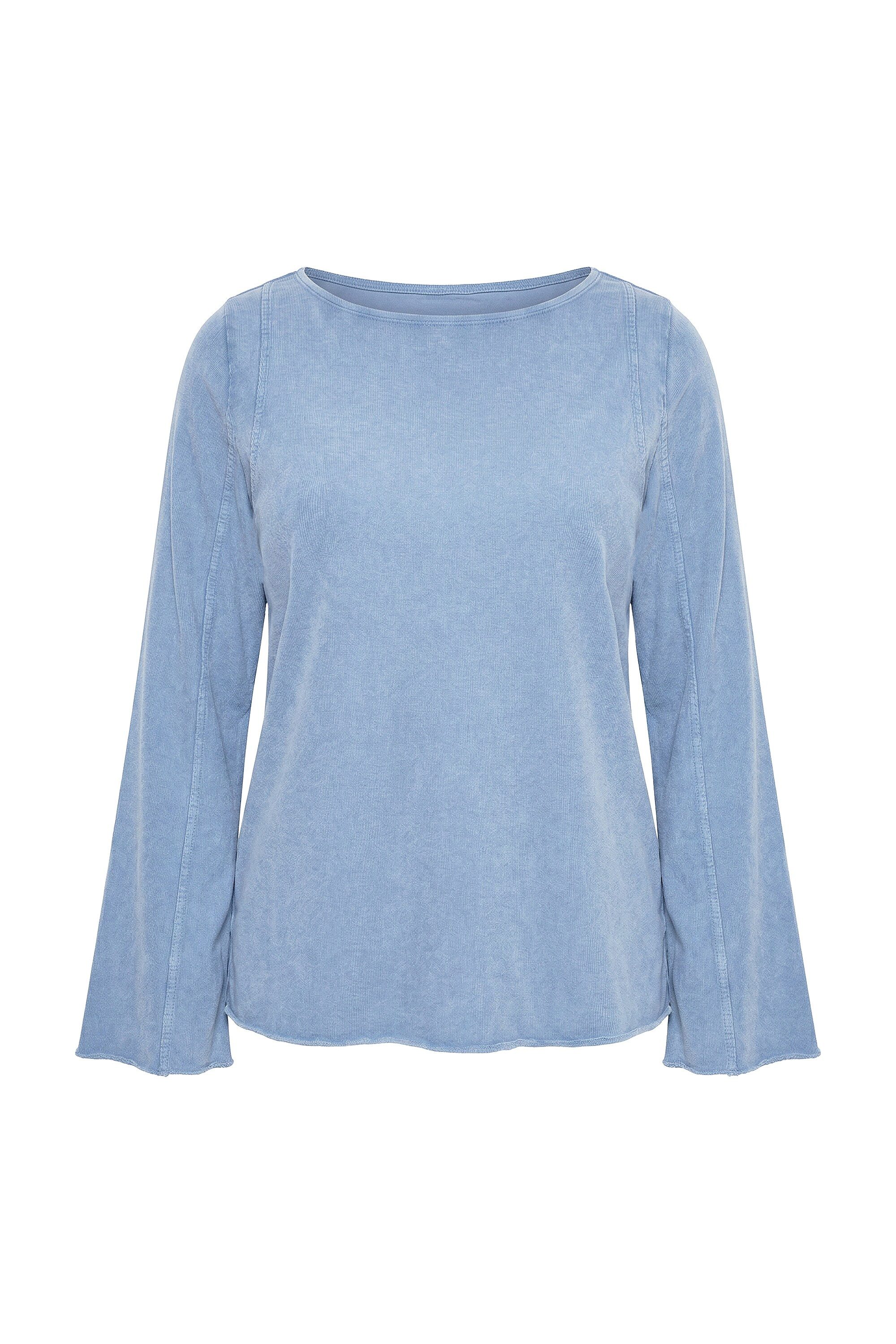 Ulla Popken Longsleeve Shirt Ziernähte U-Boot-Ausschnitt Langarm