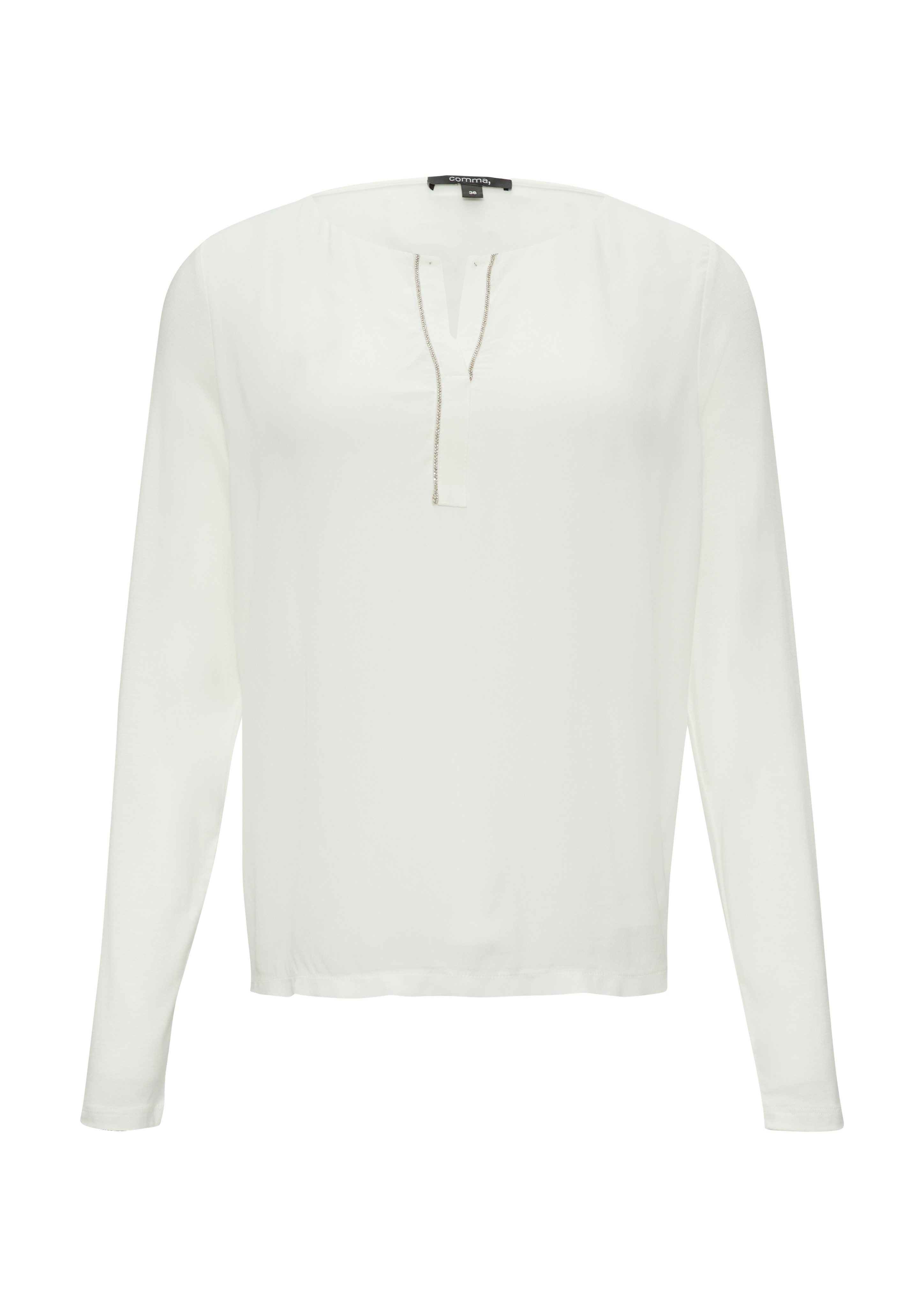 Comma Langarmshirt mit Ziersteinen günstig online kaufen