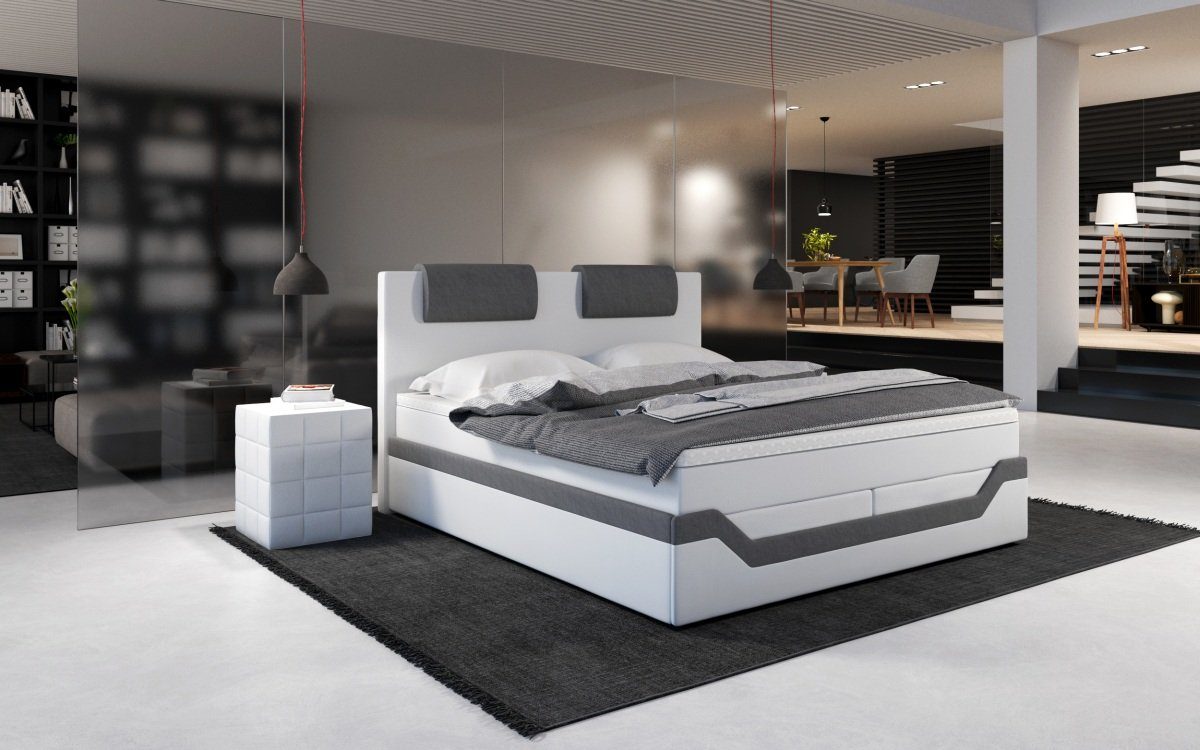 Sofa Dreams Boxspringbett Rina Kunstleder Komplettbett Modern Hotelbett, inklusive Matratze und Topper