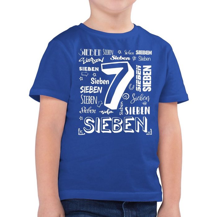 Shirtracer T-Shirt Siebter Zahlen - 7. Geburtstag - Jungen Kinder T-Shirt zahlen shirt - tshirt zahl