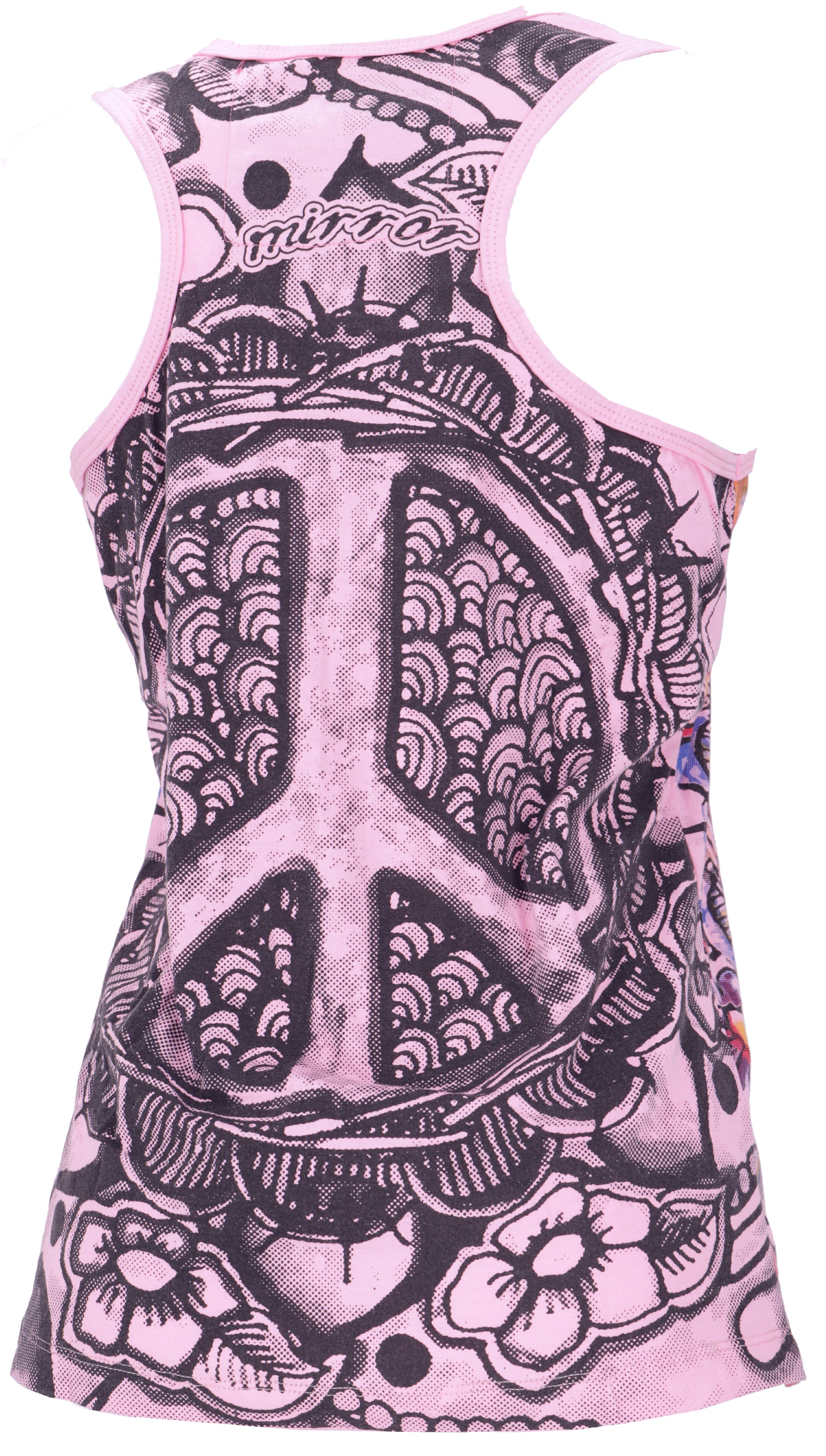 Guru-Shop T-Shirt Mirror Tank Top, Yoga-Top - Peace/pink Festival, Goa Styl günstig online kaufen
