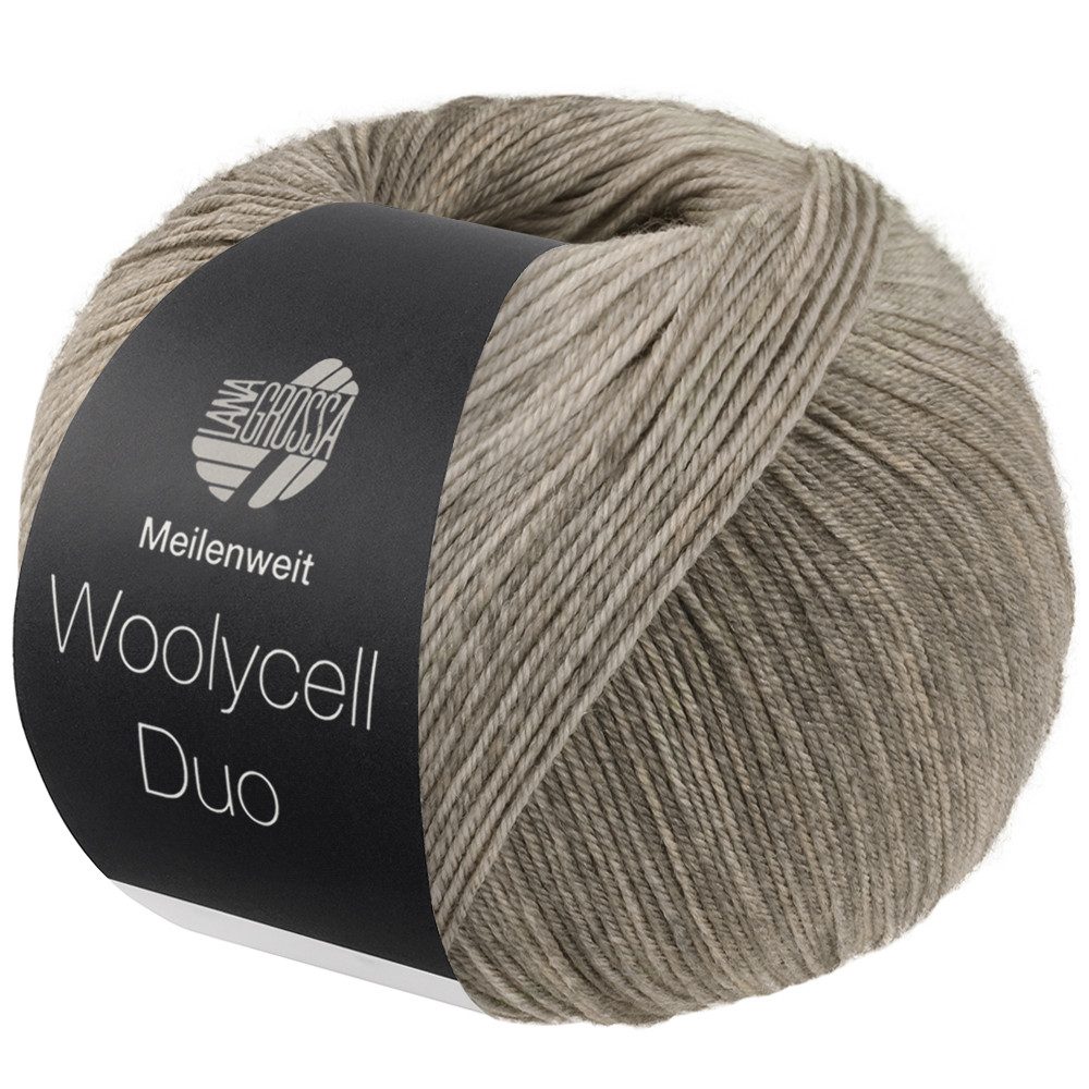 LANA GROSSA Meilenweit 100 WOOLYCELL DUO Häkelwolle, 400 m (4-fach Sockengarn ohne Polyamidanteil), 100 g