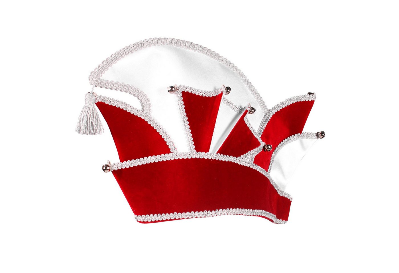 thetru Kostüm Komiteemütze rot-silber, Prunkmütze für Karneval, Fasnacht und Fasching