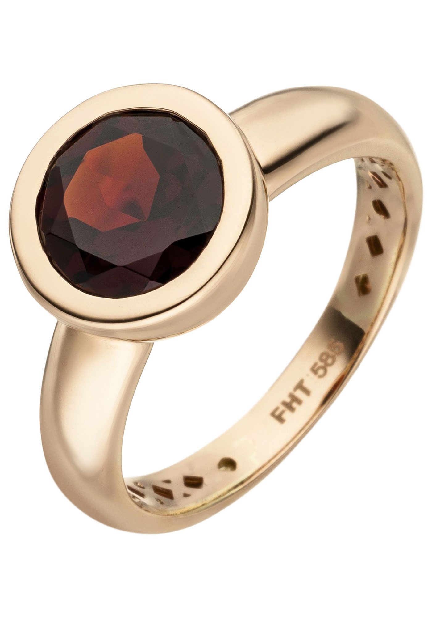 JOBO Goldring Ring Roségoldring Granatring, 585 Roségold mit Granat