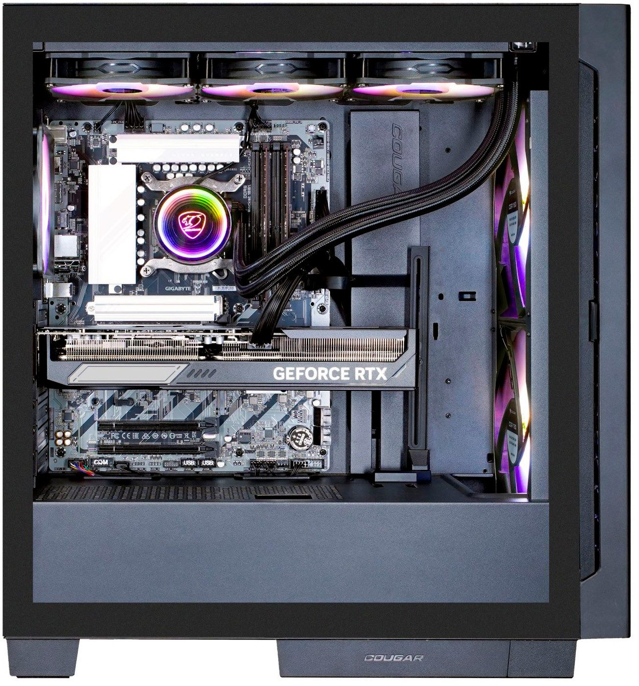 Cougar AIRFACE ECO BK Intel Core Ultra 5 250KF Plus 32GB DDR5 1TB SSD Gaming-PC (Intel® Core Ultra 5 250KF Plus, RTX 5060 Ti, 32 GB RAM, 1000 GB SSD, Wasserkühlung, Windows 11, DDR5 RAM)