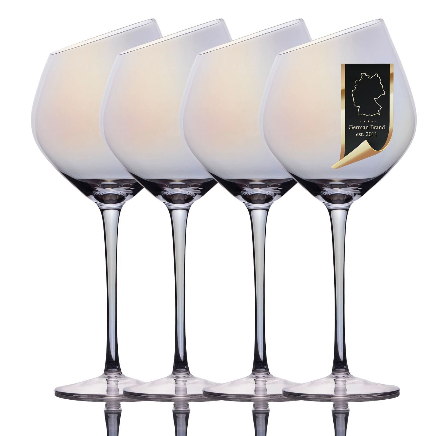Intirilife Weinglas, 4-tlg., Glas, Wein Glas Set 470ml Wein Gläser mit Schimmer Spülmaschinenfest (4-tlg)