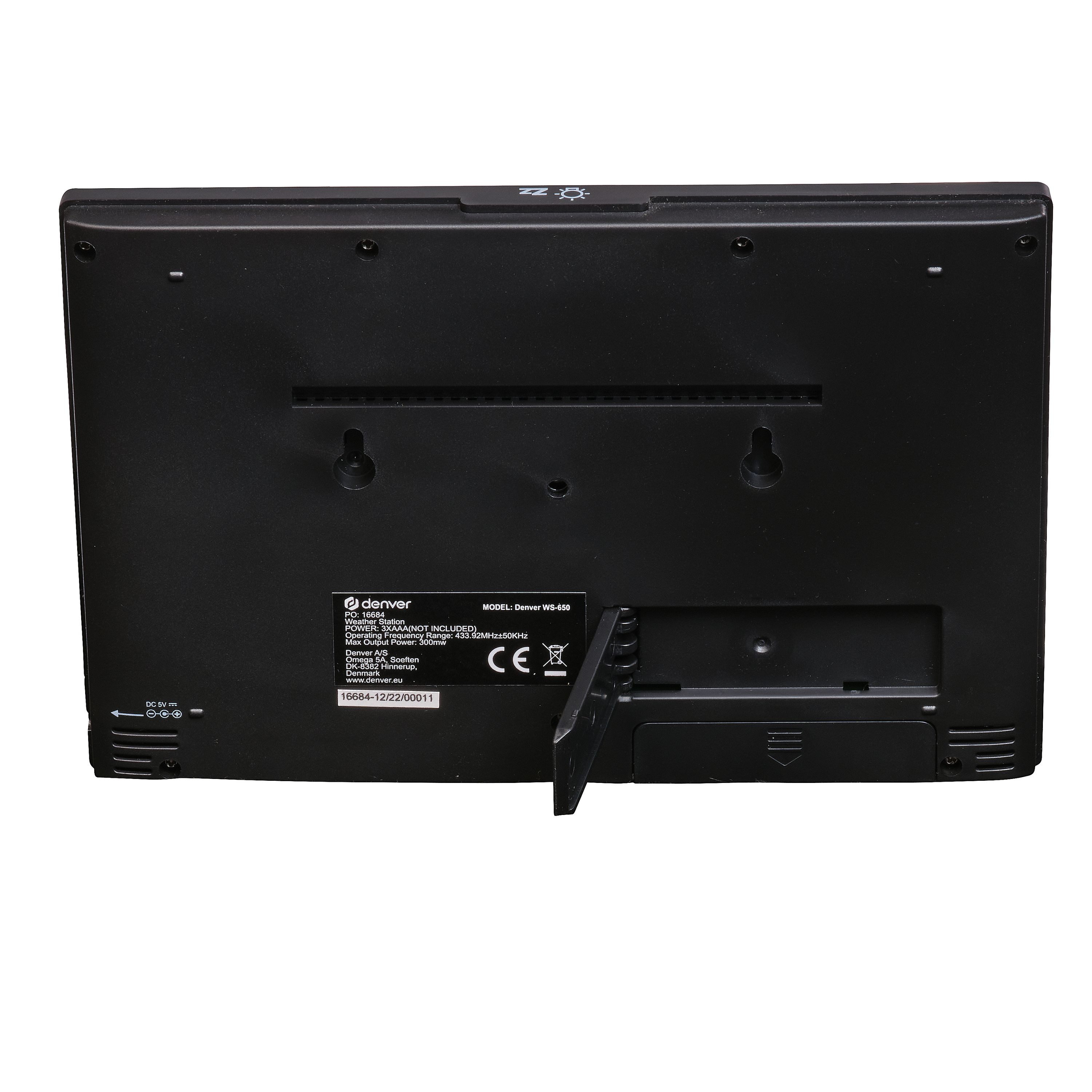Denver WS-650 Funkwetterstation (Wetterstation mit Uhr und Kalender- Funktion, farbiges Display)
