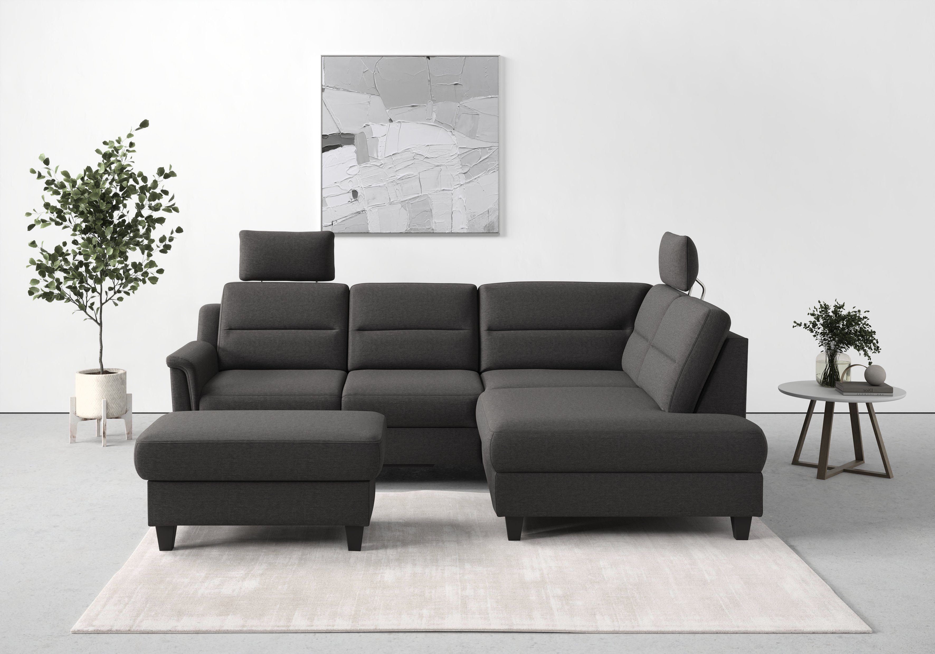 sit&more Ecksofa Farö, inklusive Federkern, wahlweise mit Bettfunktion und Bettkasten | Ecksofas