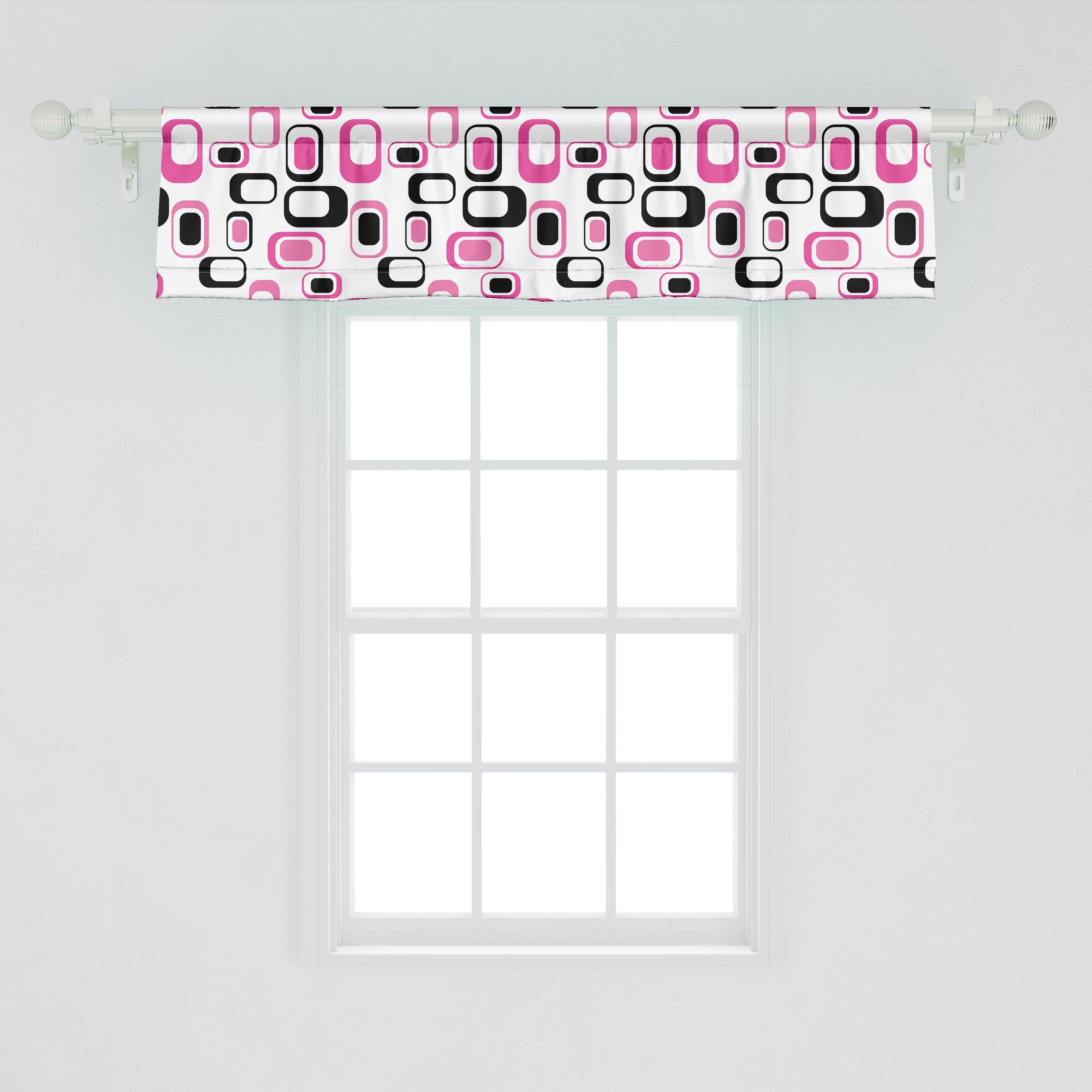 Scheibengardine Vorhang Dekor Abakuhaus, Geometrisch mit Altertümlich Microfaser, Küche Volant Schlafzimmer für Stangentasche, Stil