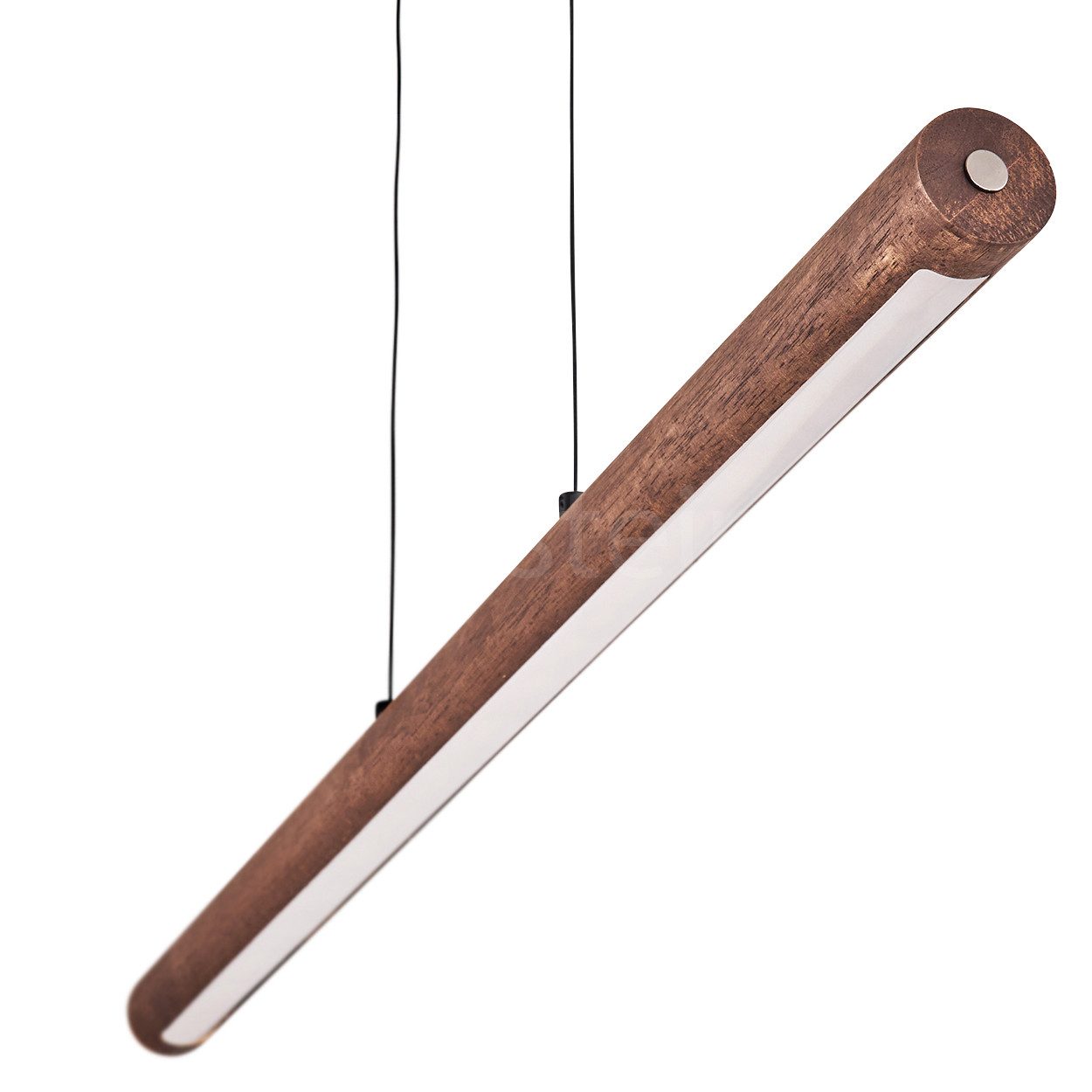 Pendelleuchte dimmbare Hängelampe aus Metall/Holz/Kunststoff in Schwarz/Dunkelbraun
