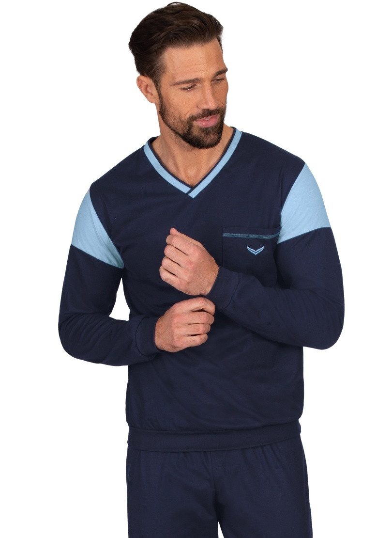 Trigema Schlafanzug TRIGEMA Modisches Schlafanzugoberteil mit Brusttasche (1 tlg)