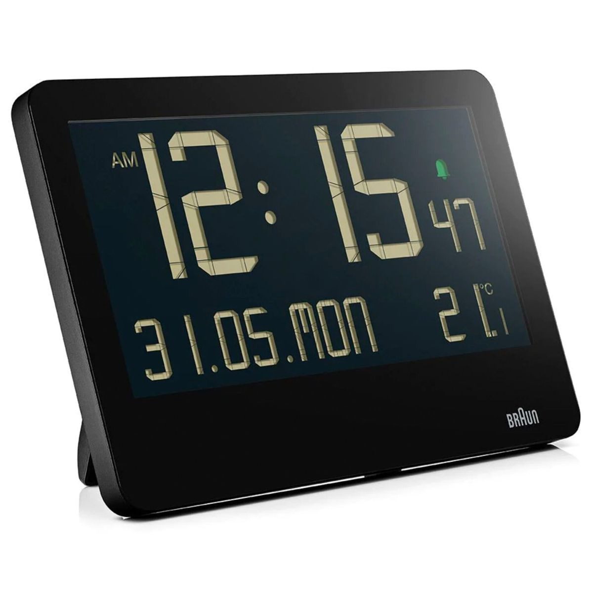 Braun Wecker BC 14 schwarz Quarz Wanduhr digital