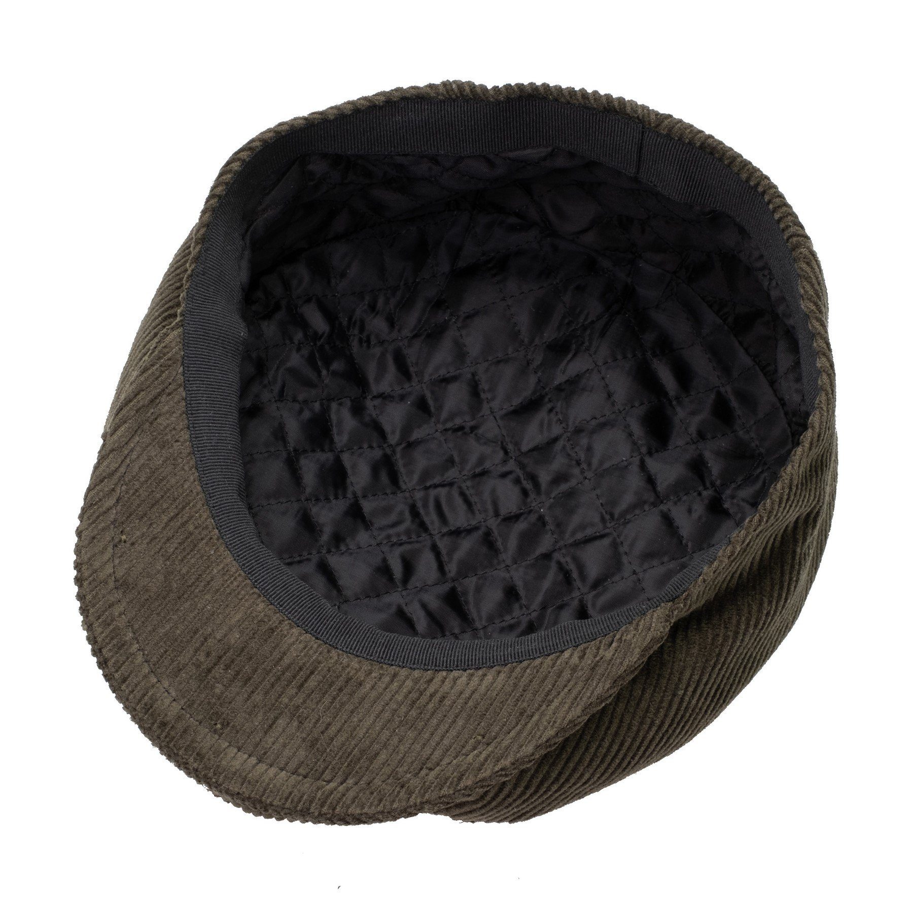 HatBee Baumwolle Schirmmütze Cord in Schiebermütze Grün Cordmütze Flat Cap