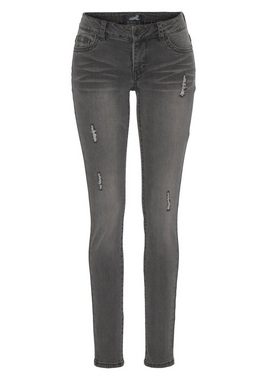 Arizona Skinny-fit-Jeans »mit Kontrastnähten und Pattentaschen« Low Waist