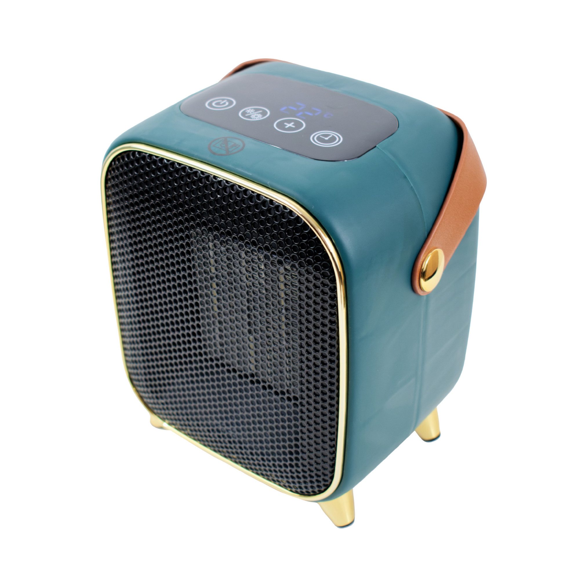 Venteo Heizlüfter Chauffage Retro Heater, 1000 W, kleiner Heizstrahler, Retro Mini Heizung, Timer, Ventilator Modus