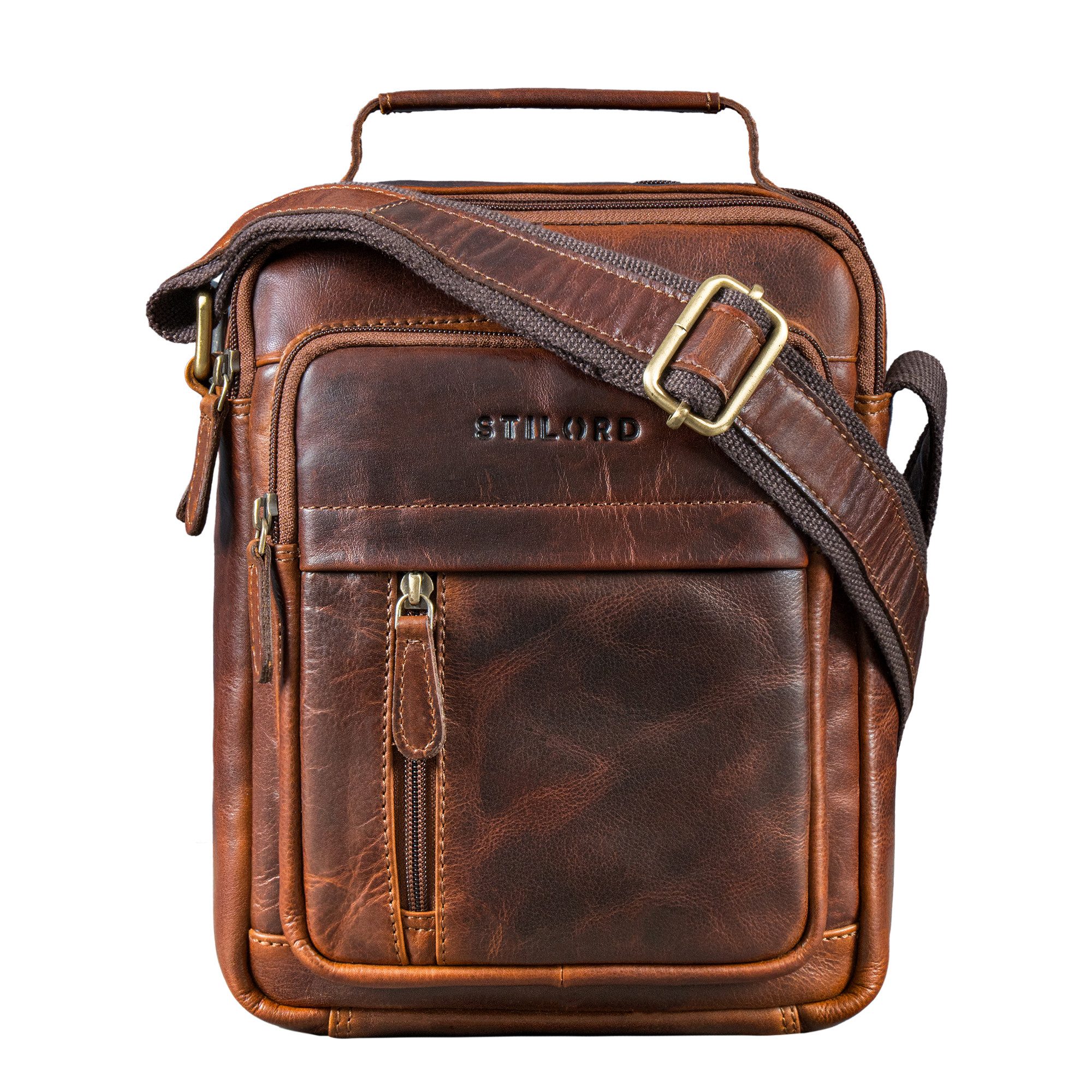 STILORD Schultertasche "Ruben" Umhängetasche Herren Leder 10,9 Zoll