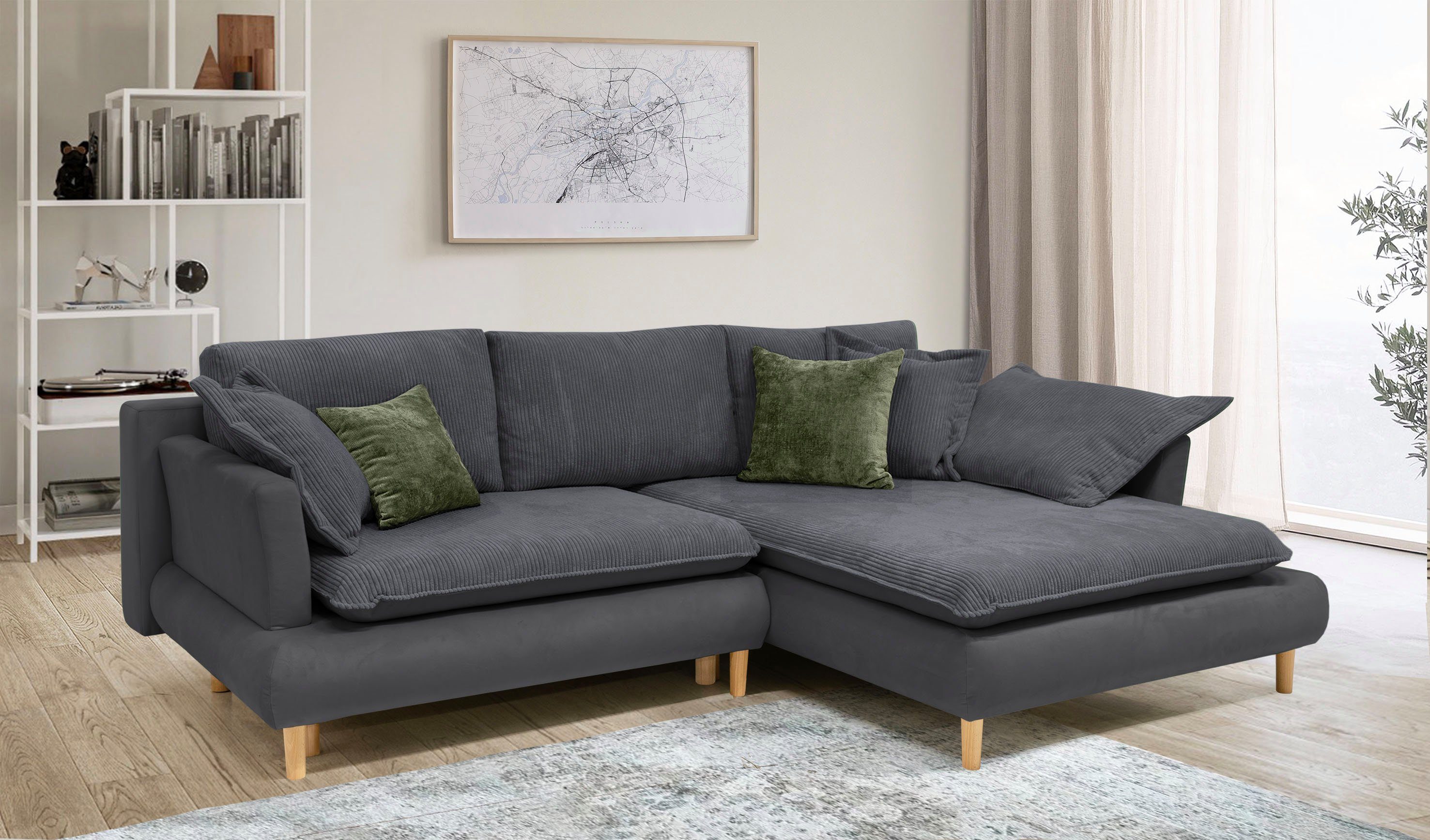 Bettfunktion mit anthrazit Mandela, AB und Ecksofa Bettkasten COLLECTION