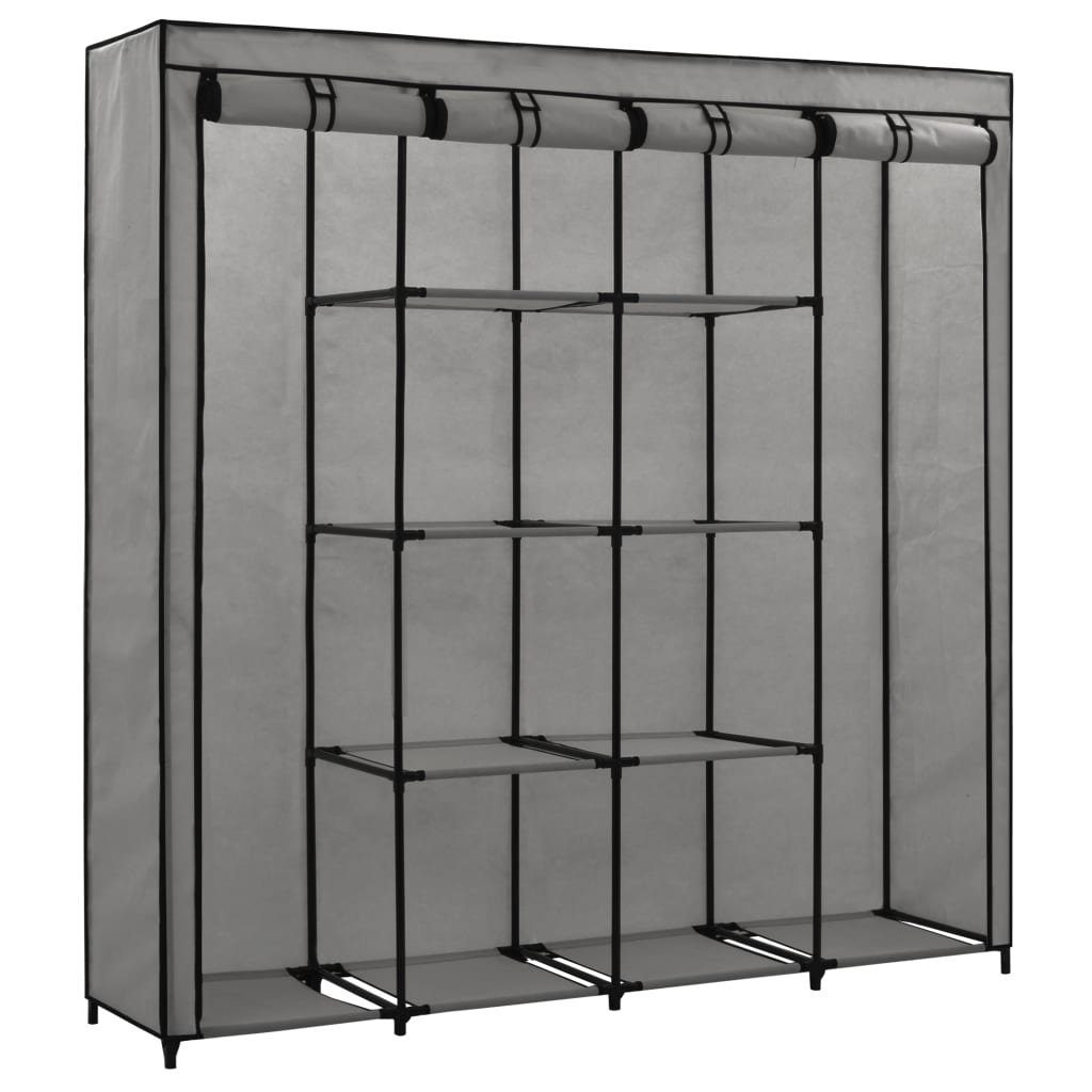 Grau Kleiderschrank 4 vidaXL mit Kleiderschrank (1-St) x cm Fächern 45 x 170 175