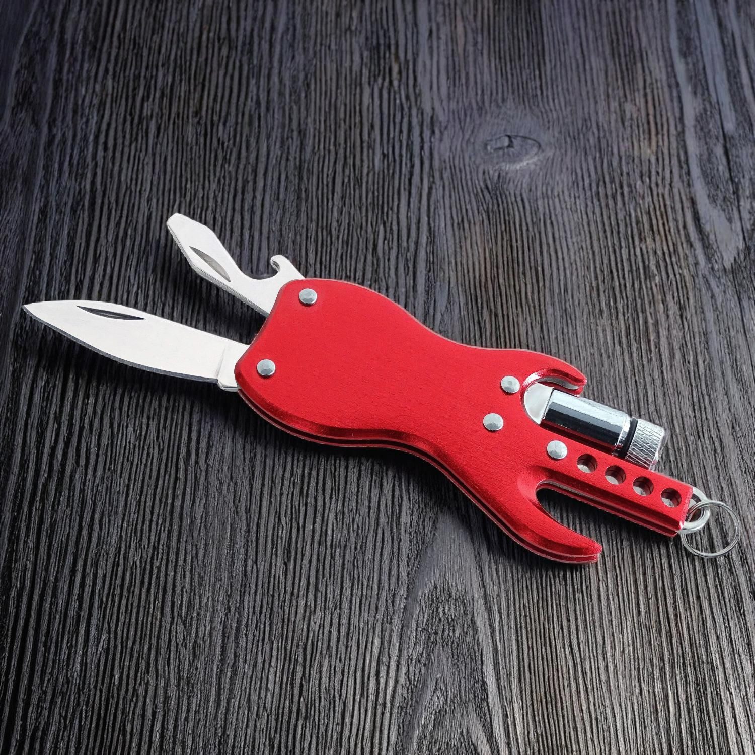 keepdrum E-Gitarre keepdrum Schlüsselanhänger KDMT-RD Multitool Gitarre rot, Musiker-Geschenk, LED-Leuchte